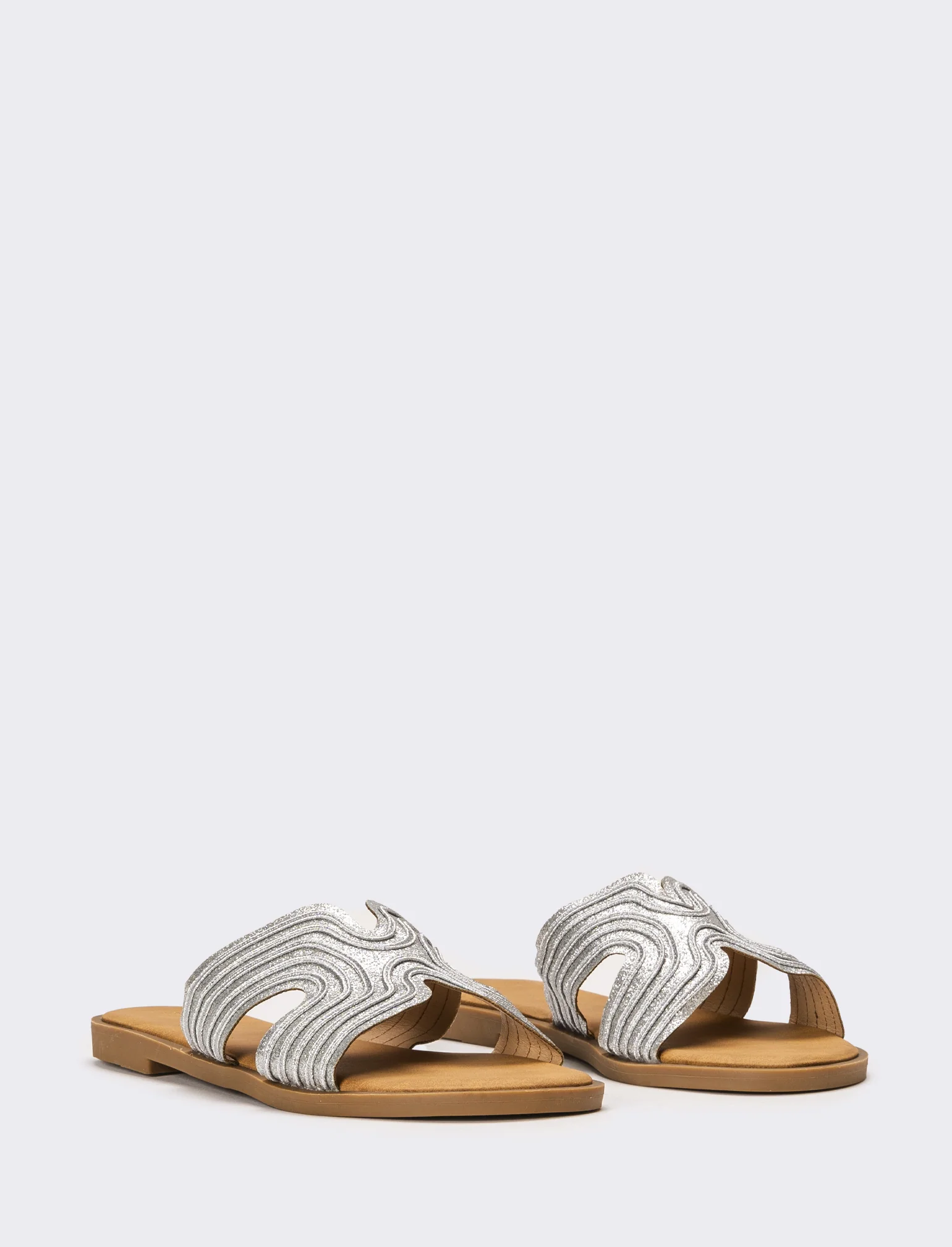 Mule laminata da donna - Argento
