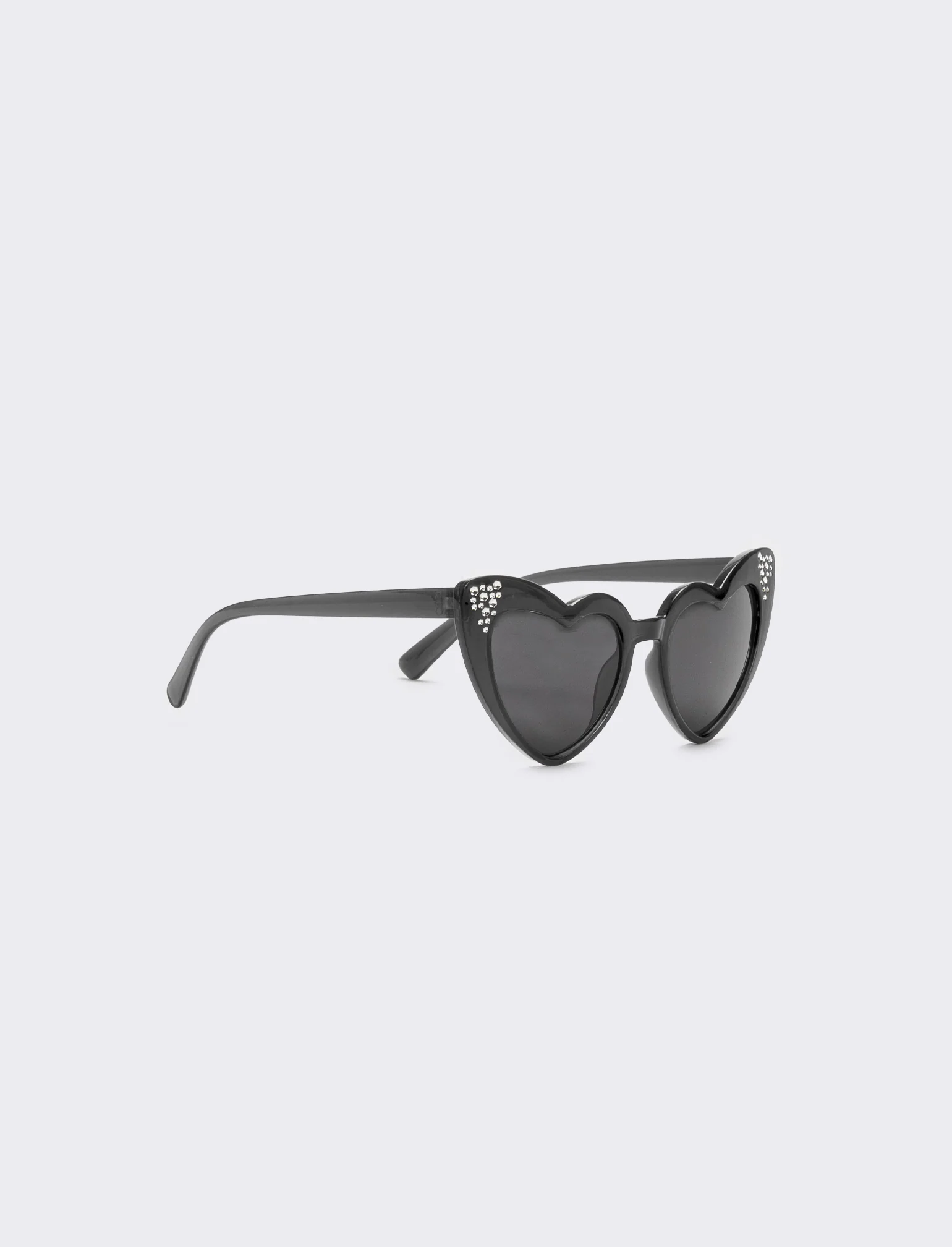 Occhiali da sole a cuore con strass - Nero - Image 2