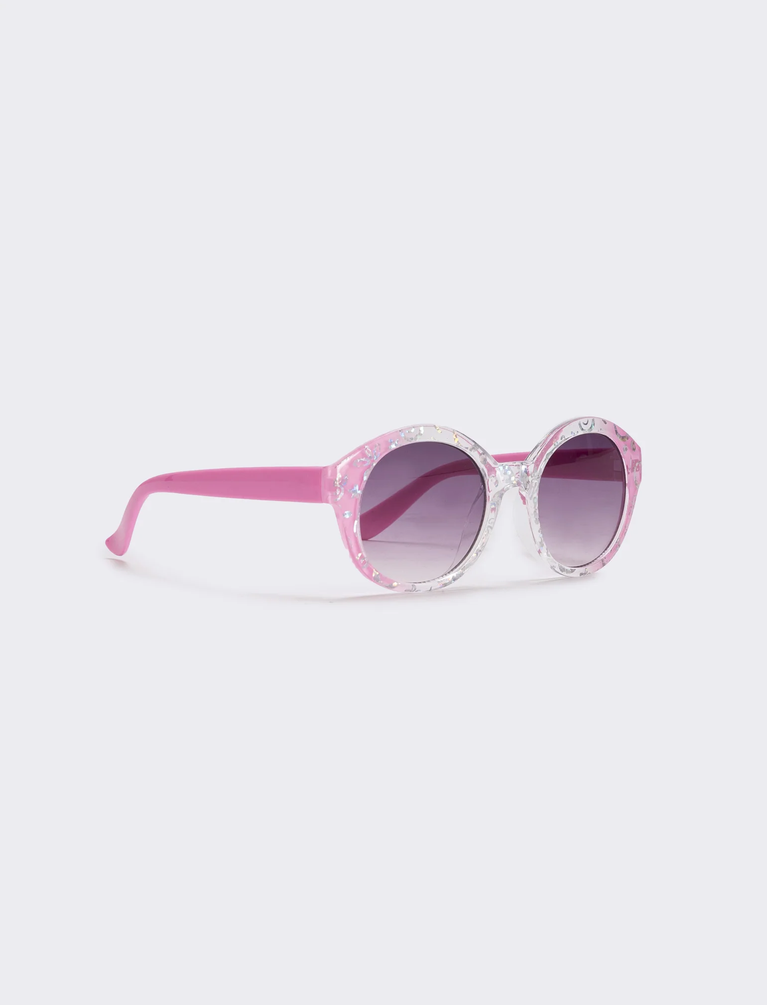Occhiali tondi con glitter brillanti - Rosa - Image 2