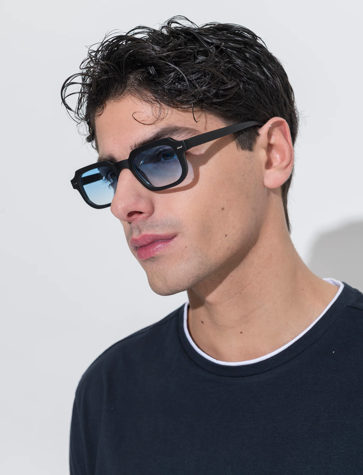 Occhiali uomo con montatura rettangolare - Blu