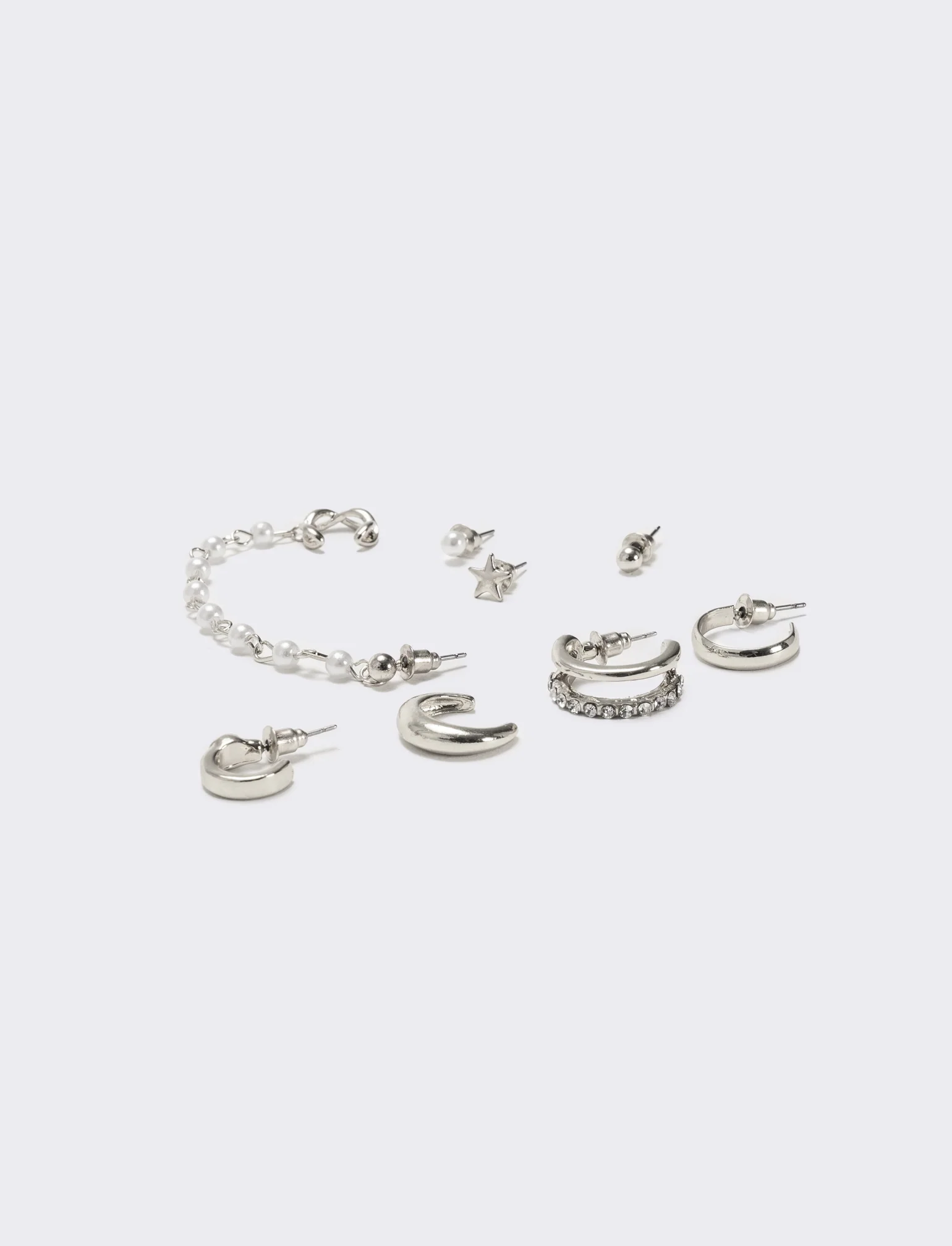 Orecchini 8 pezzi assortiti - Argento - Image 2
