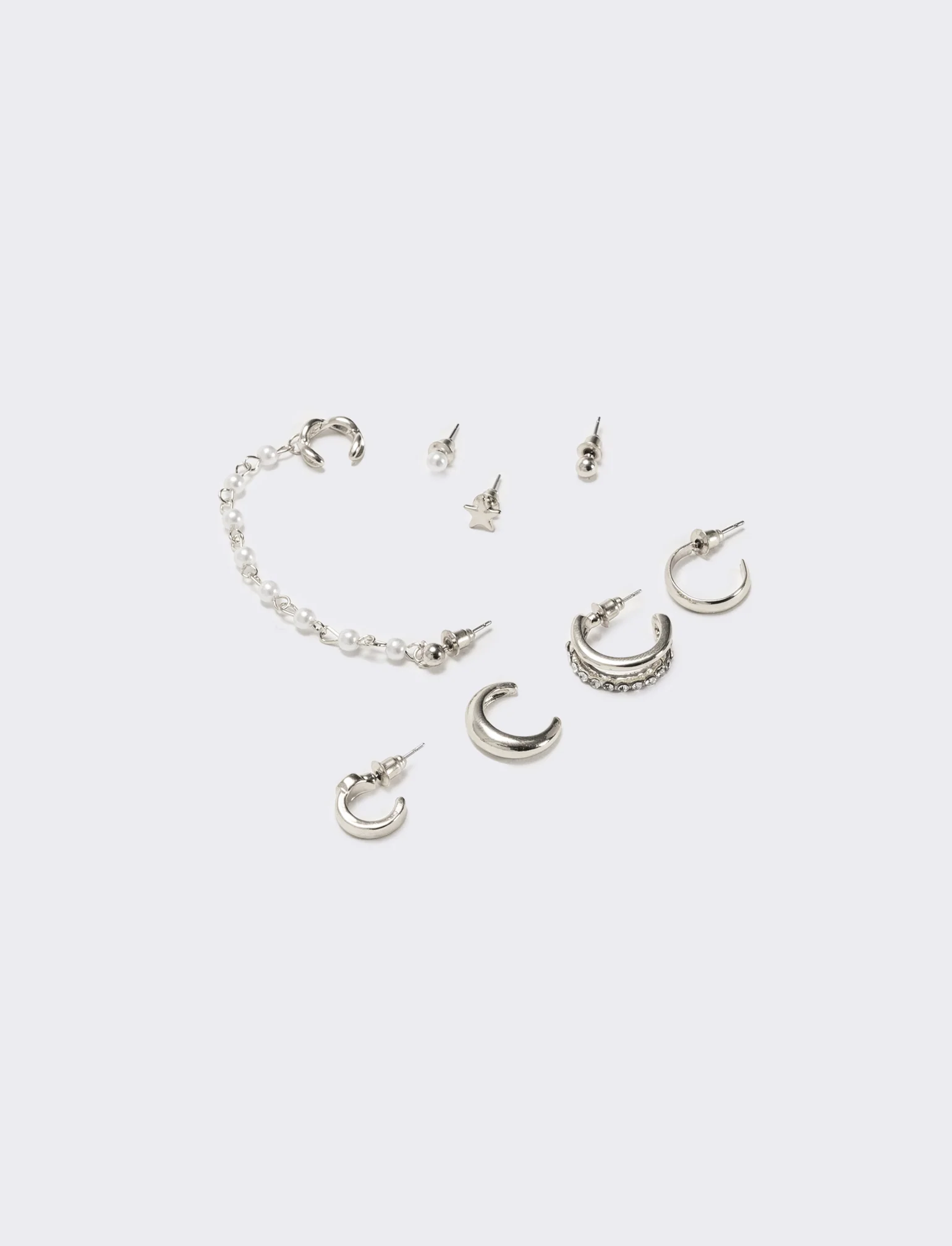 Orecchini 8 pezzi assortiti - Argento - Image 3