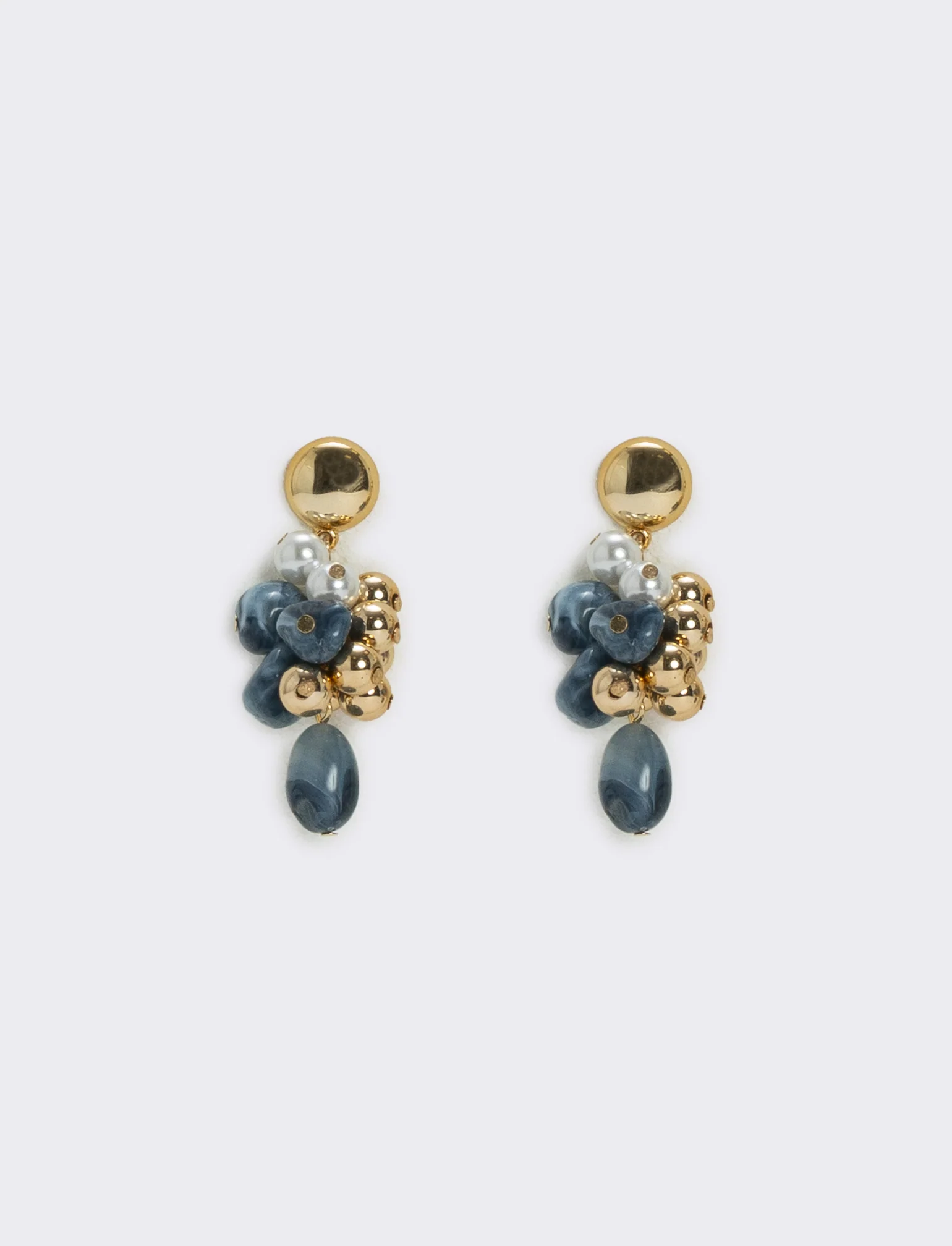 Orecchini a grappolo con pietre colorate - Blu
