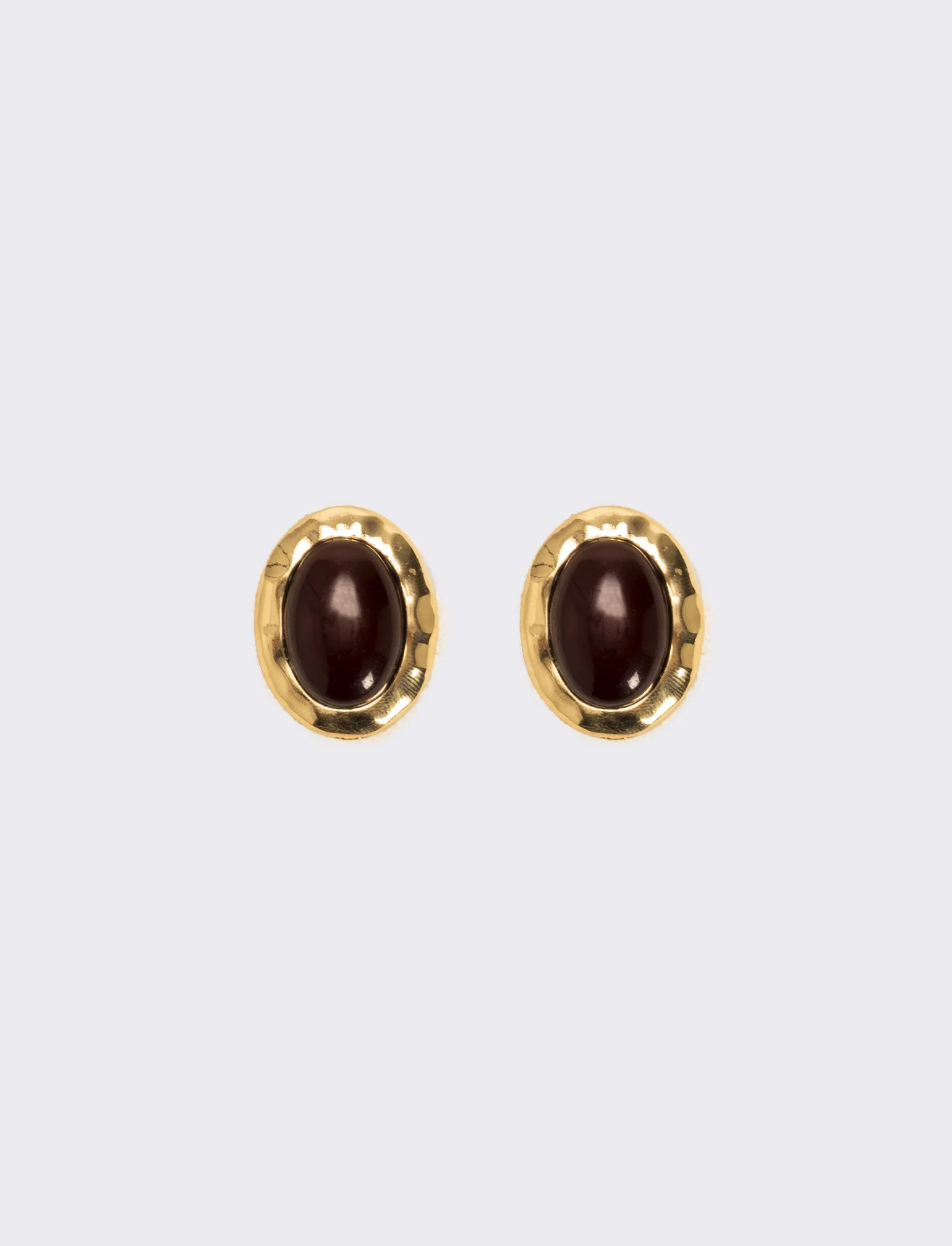 Orecchini bottoni con clips - Bordeaux