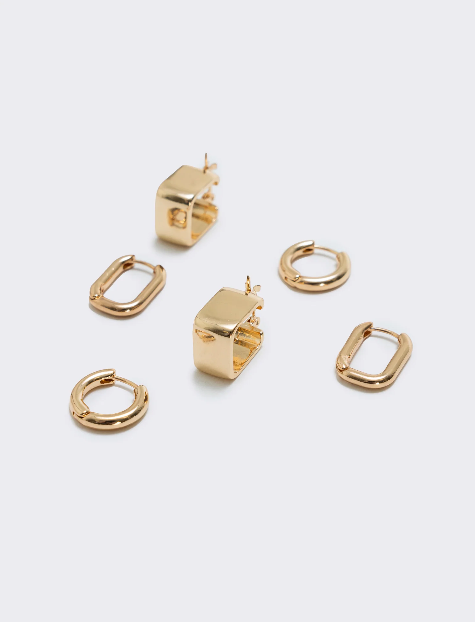 Orecchini cerchietti: 3 paia eleganti - Oro - Image 3