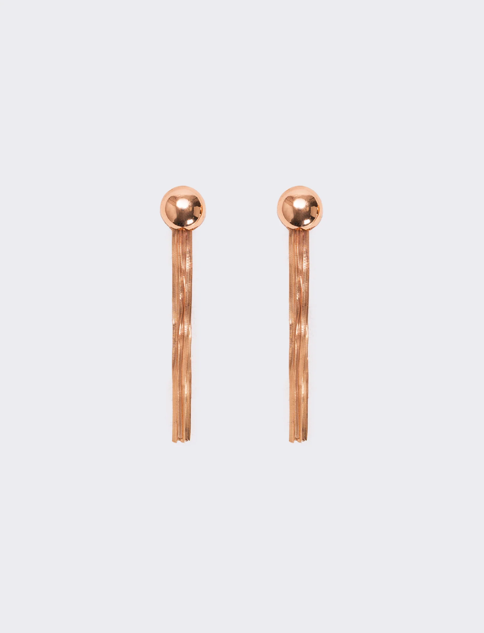Orecchini con catenine schiacciate - Oro rosa