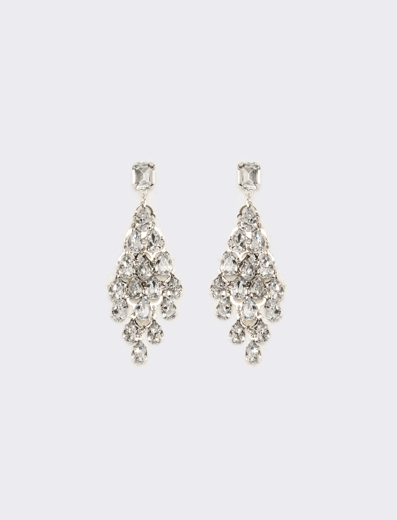 Orecchini con goccia strass - Argento