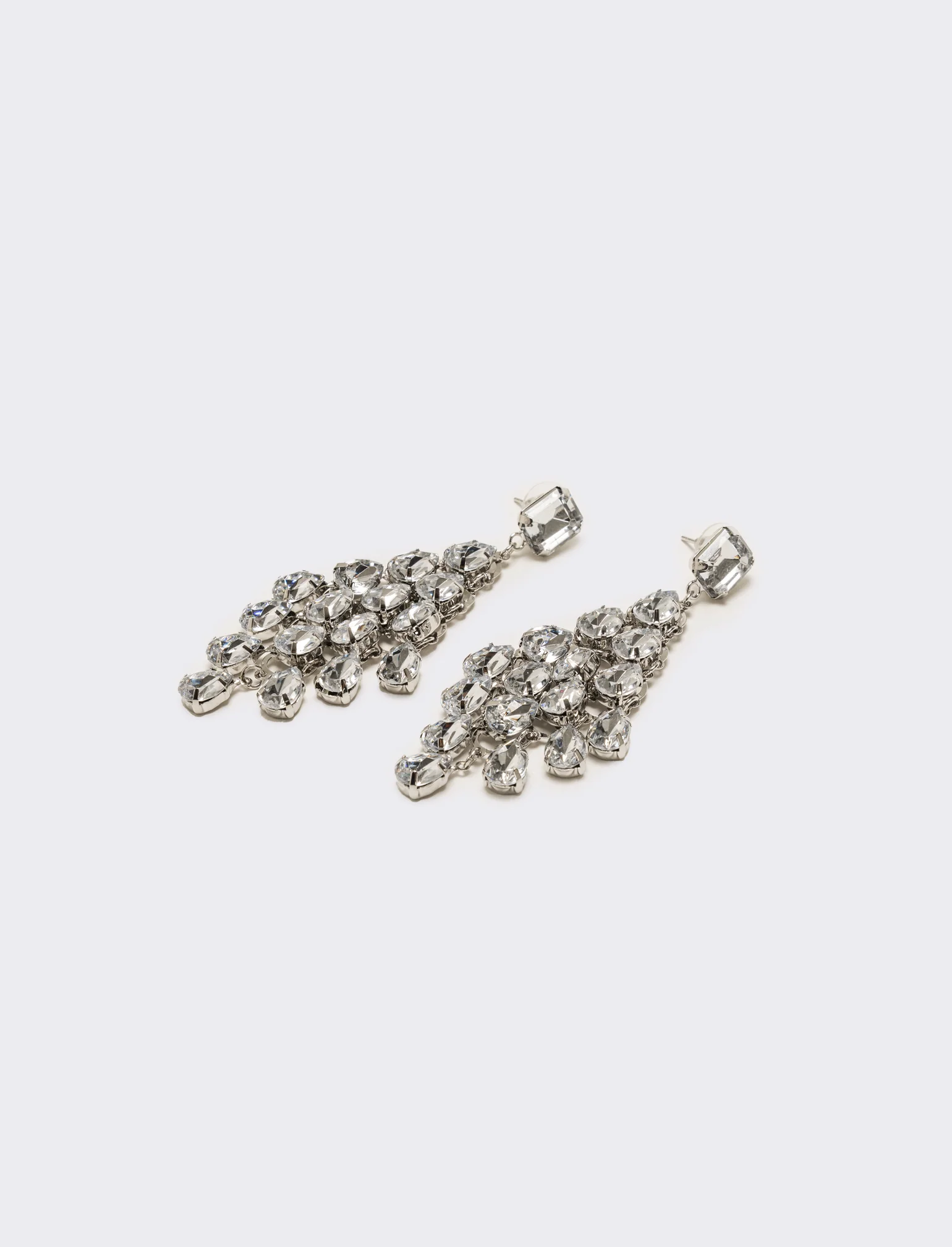 Orecchini con goccia strass - Argento - Image 2