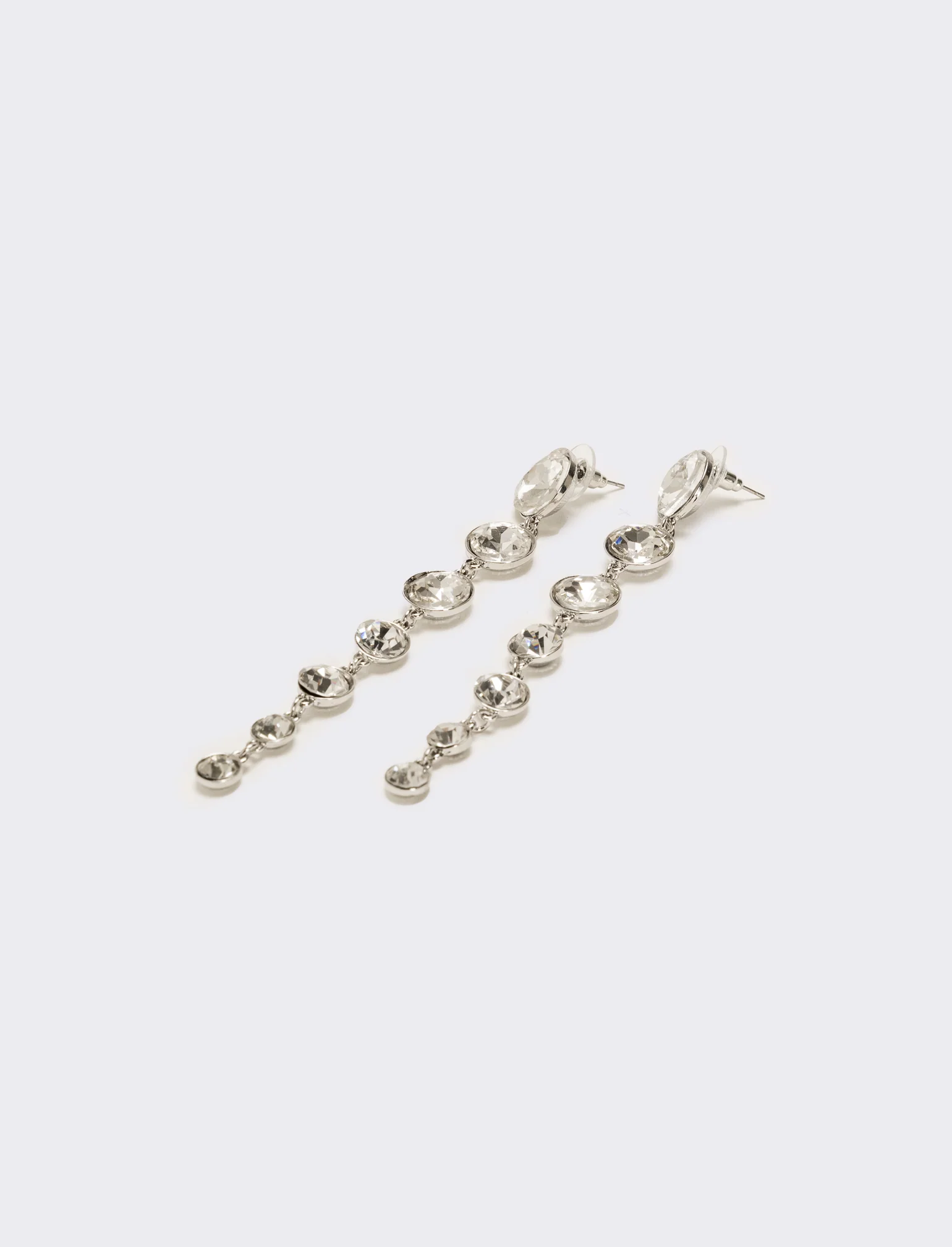 Orecchini con strass pendenti - Argento - Image 2