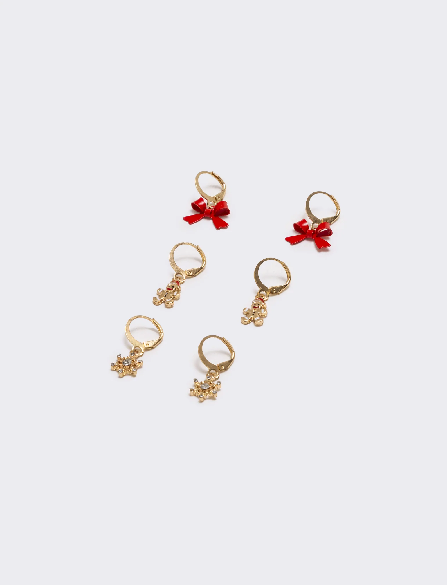 Orecchini donna card 3 paia natale - Rosso - Image 2