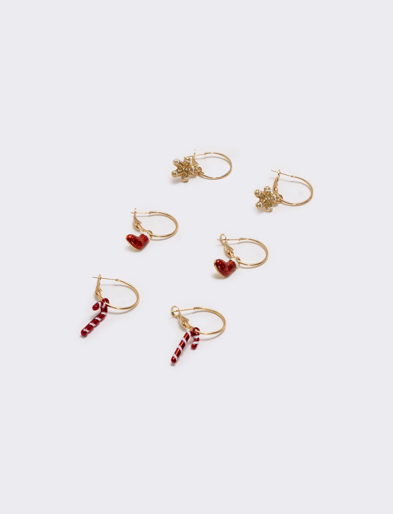 Orecchini donna card 3 paia renna cappello coccarda - Oro - Image 3
