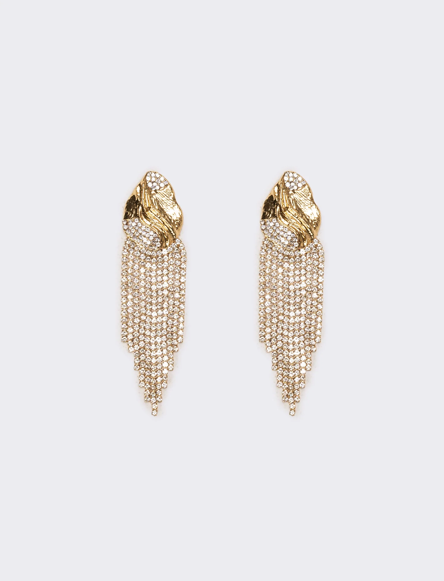Orecchini donna con cascata strass - Oro