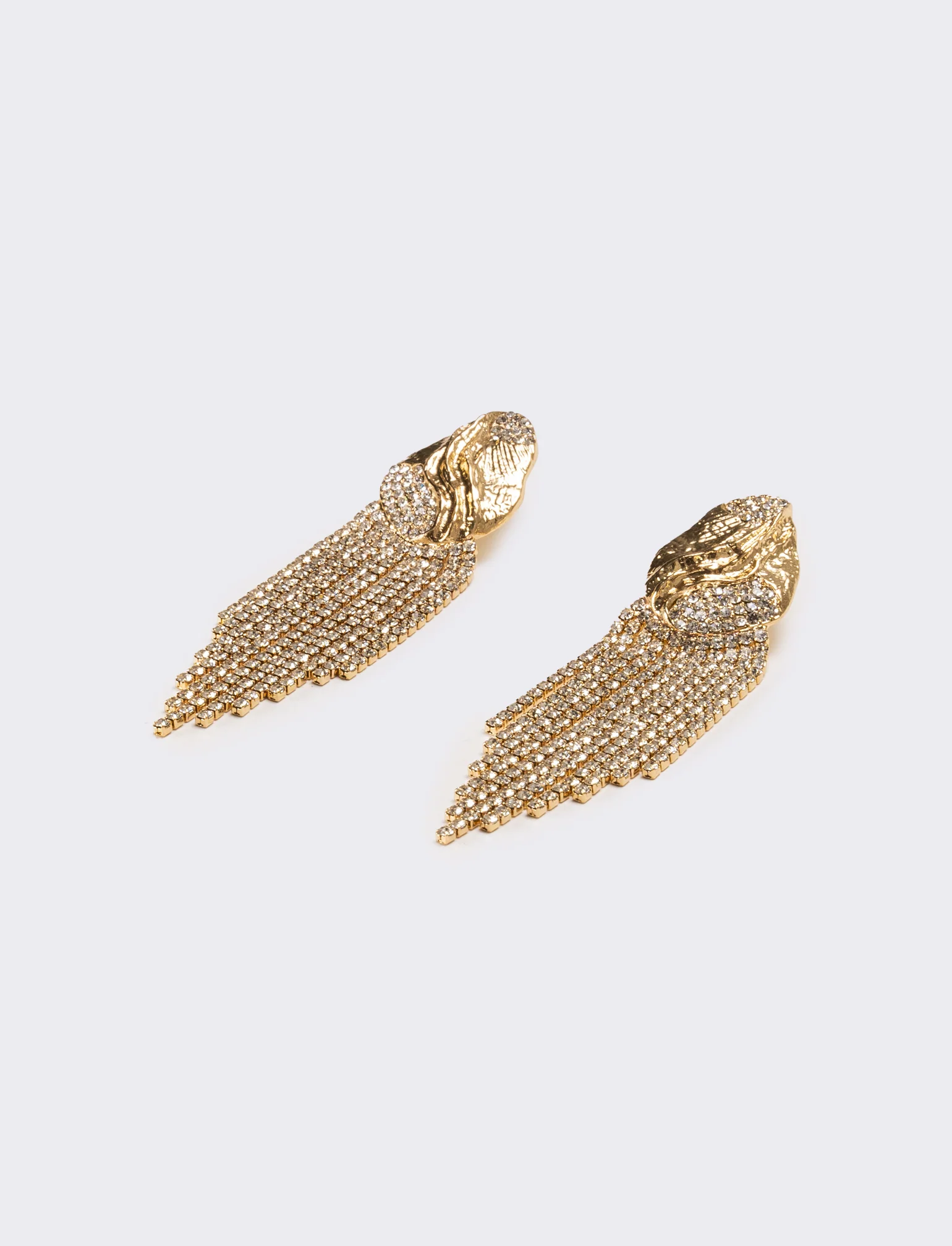 Orecchini donna con cascata strass - Oro - Image 2
