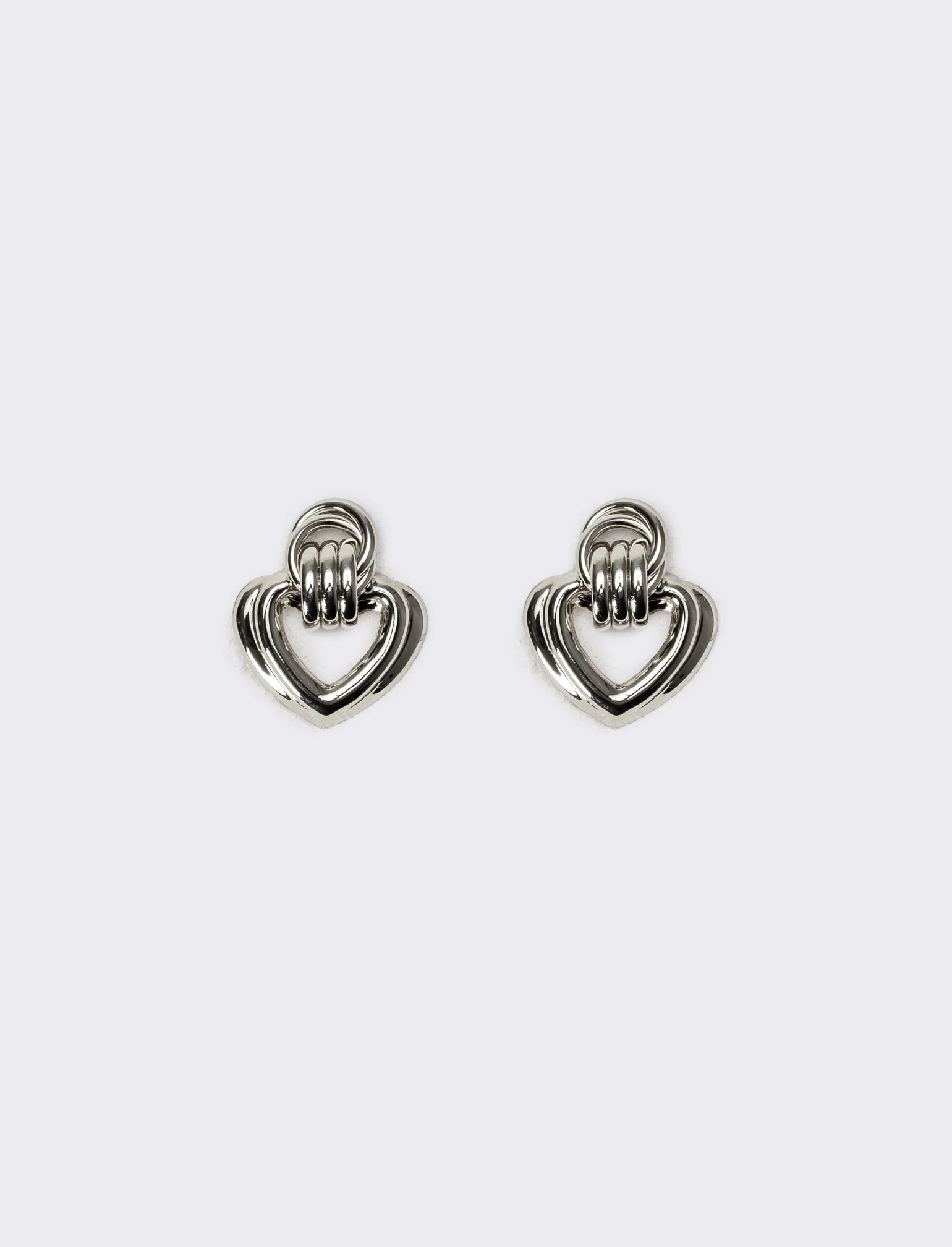 Orecchini donna con clip cuori - Argento