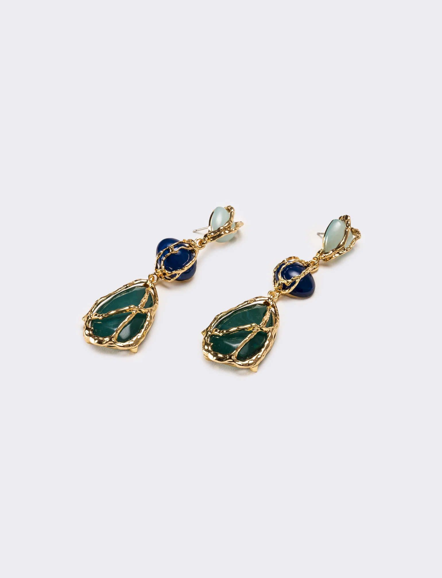 Orecchini donna con pietre - Verde - Image 2