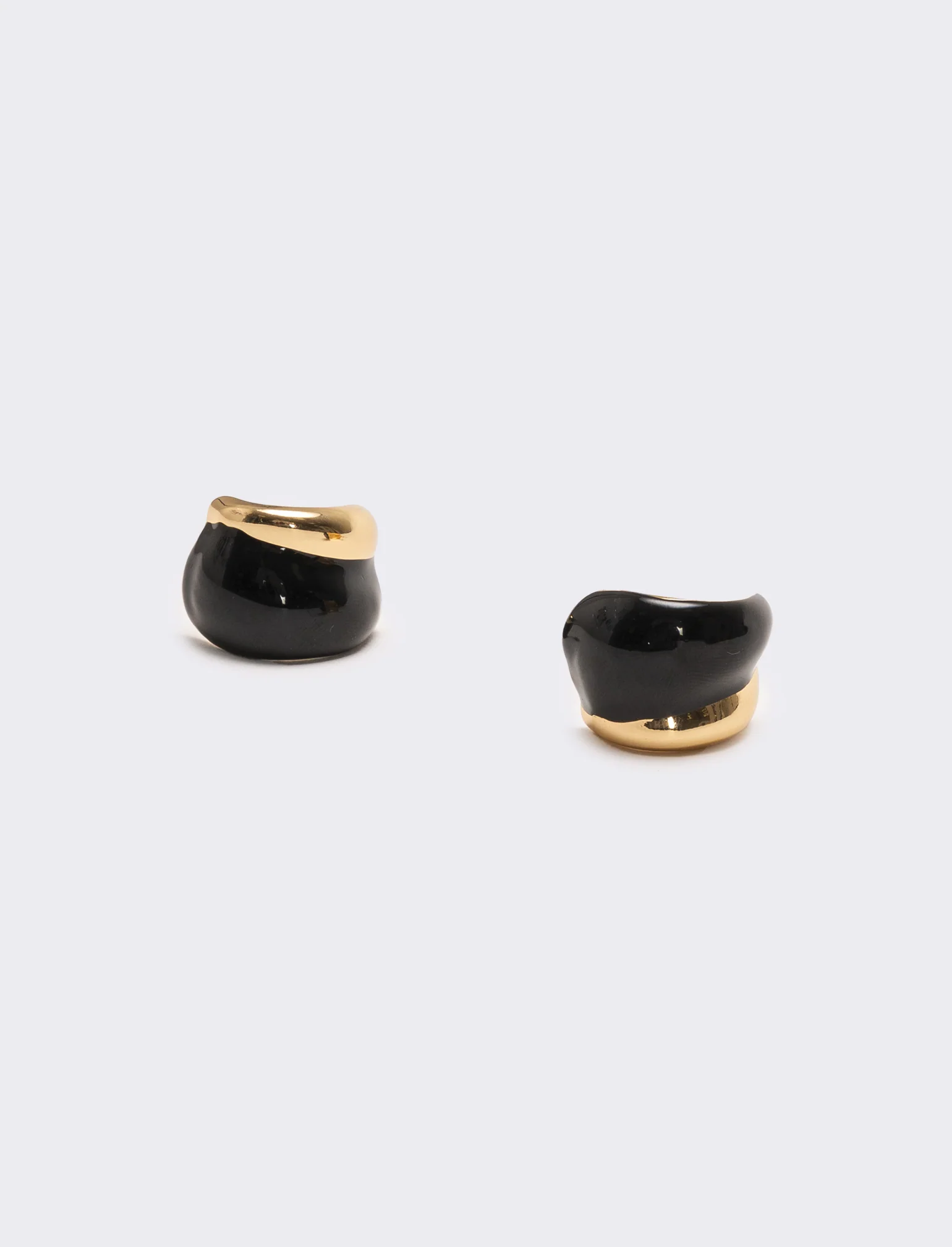 Orecchini donna con smalto e clips - Nero