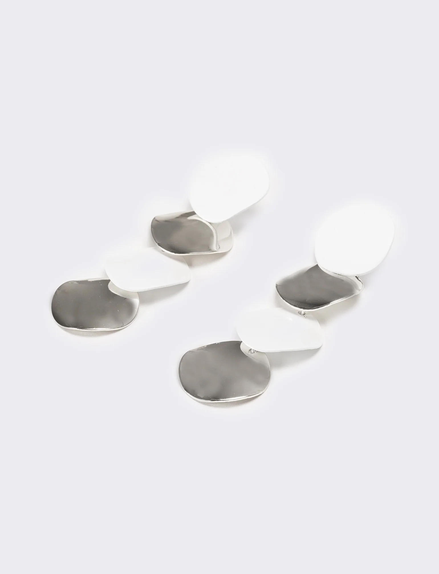 Orecchini donna dischi martellati - Argento - Image 2