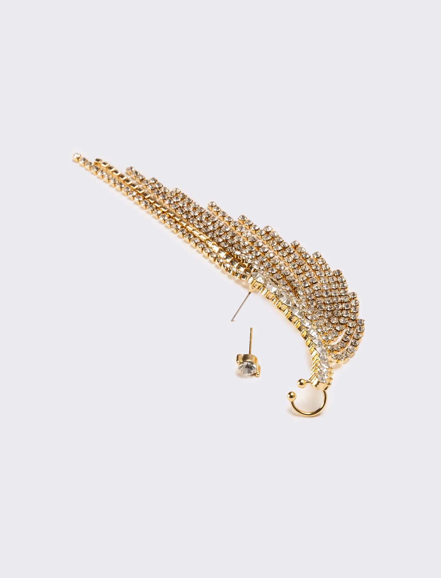 Orecchini donna ear cuff strass - Oro - Image 2