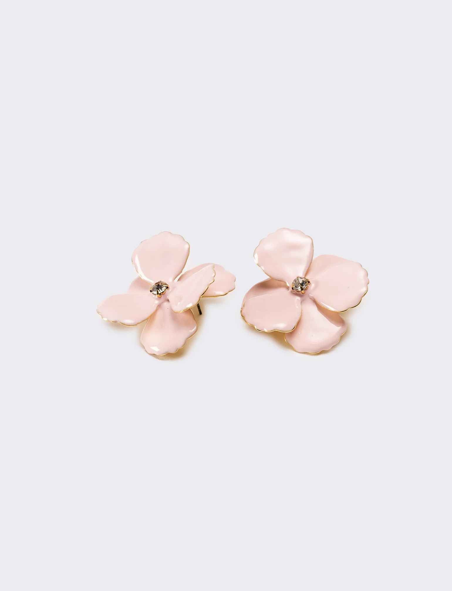 Orecchini donna fiore con strass - Rosa - Image 2