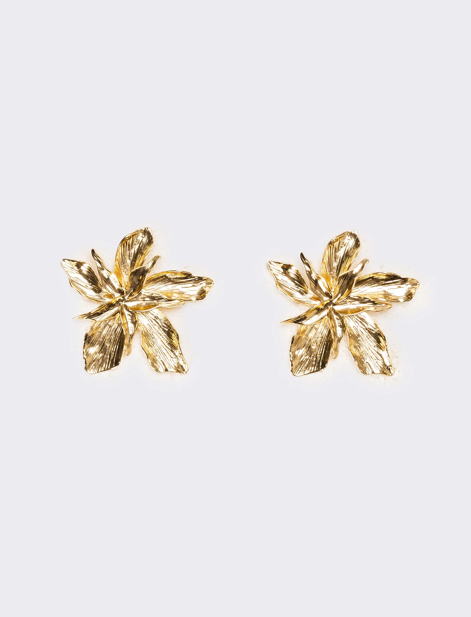Orecchini donna fiore con striatura - Oro
