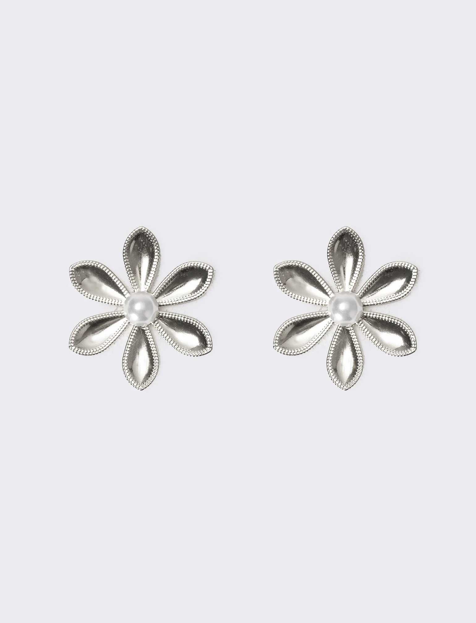 Orecchini donna margherita con perla - Argento