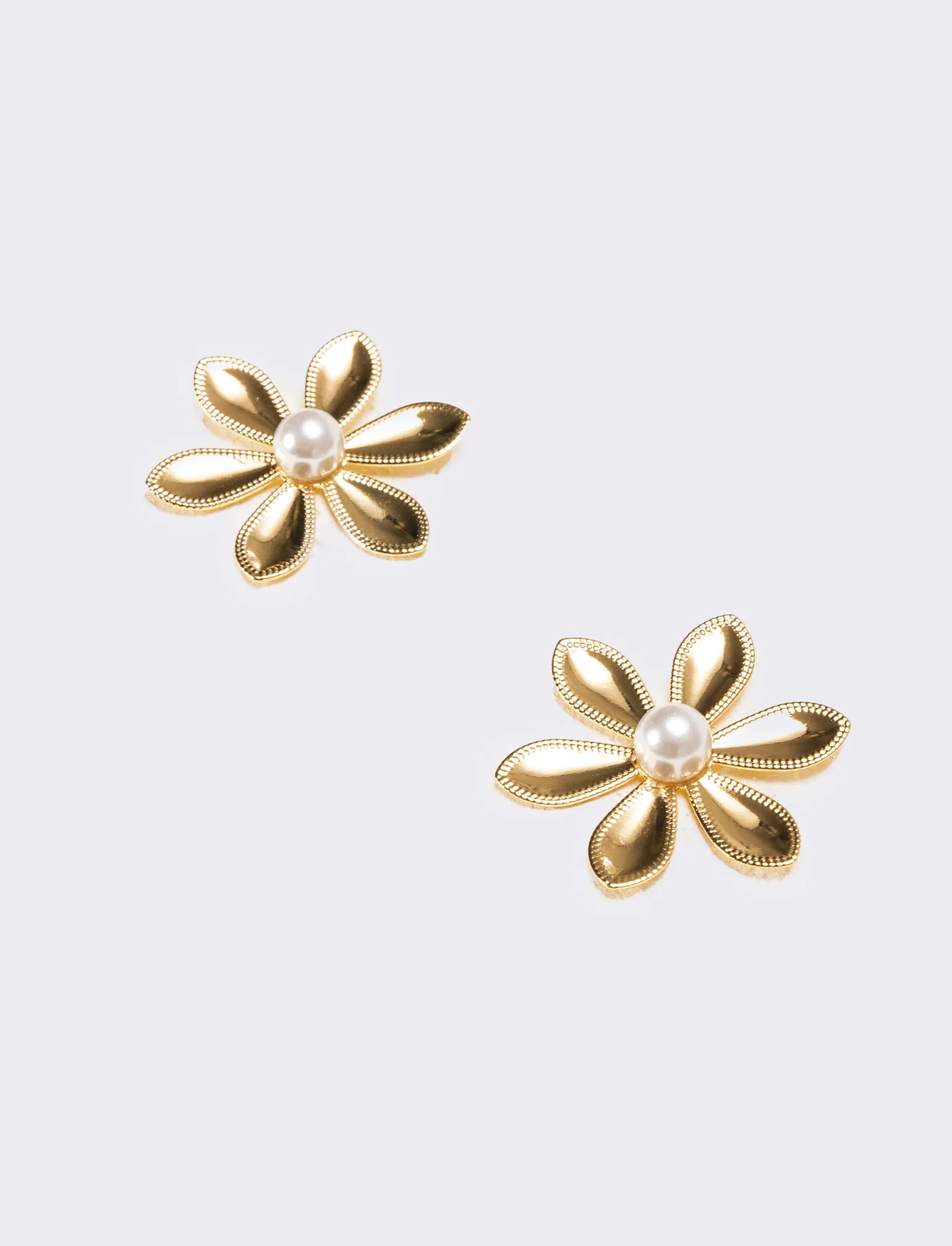 Orecchini donna margherita con perla - Oro - Image 2