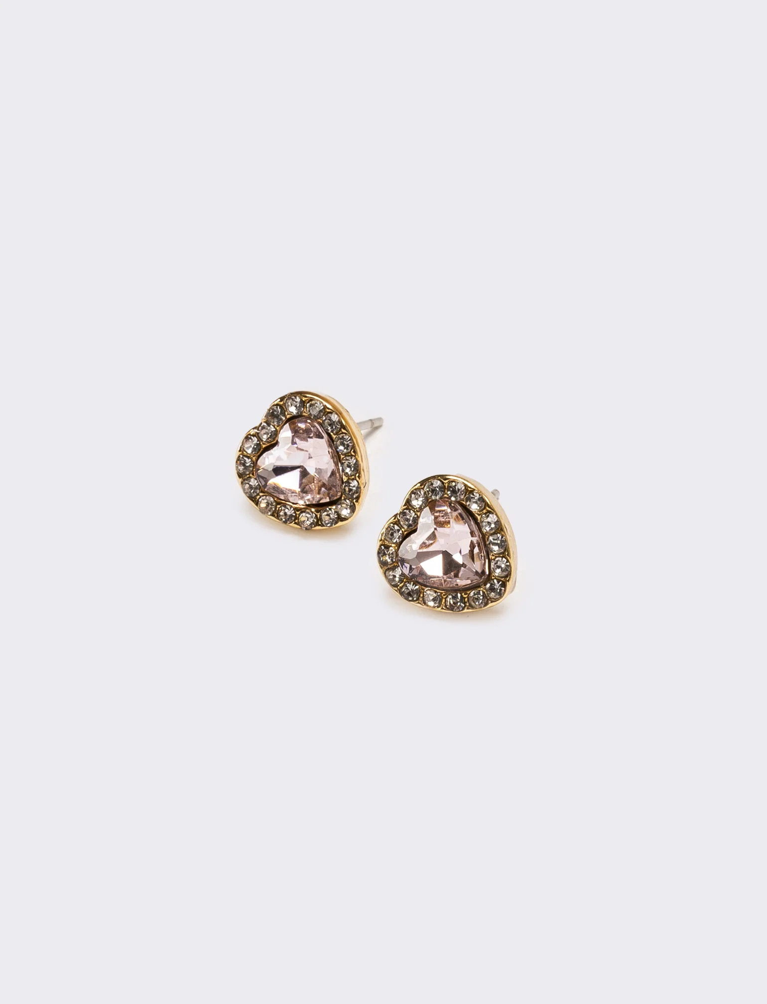 Orecchini donna strass a cuoricino - Rosa - Image 2