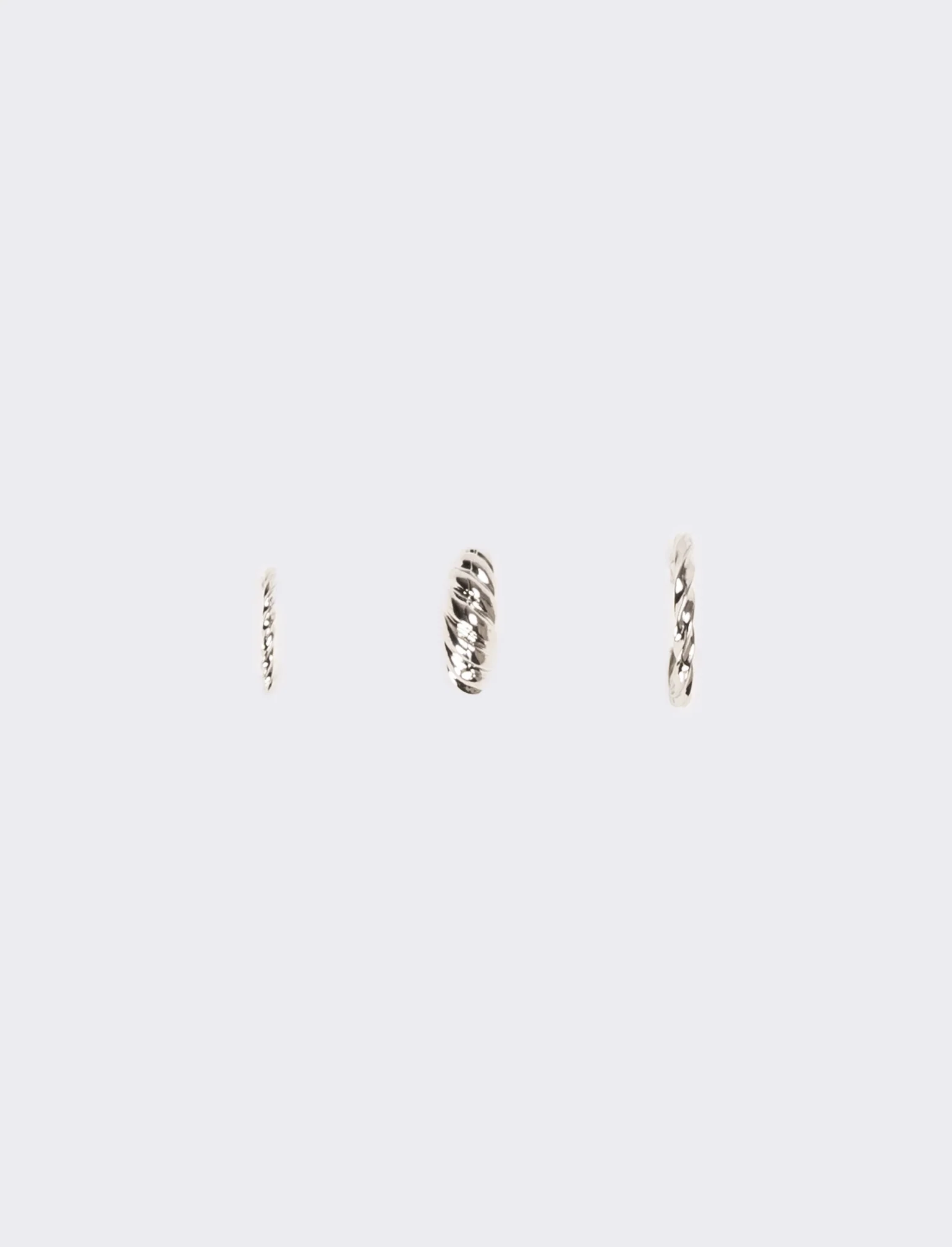 Orecchini donna torciglioni 3 paia - Argento