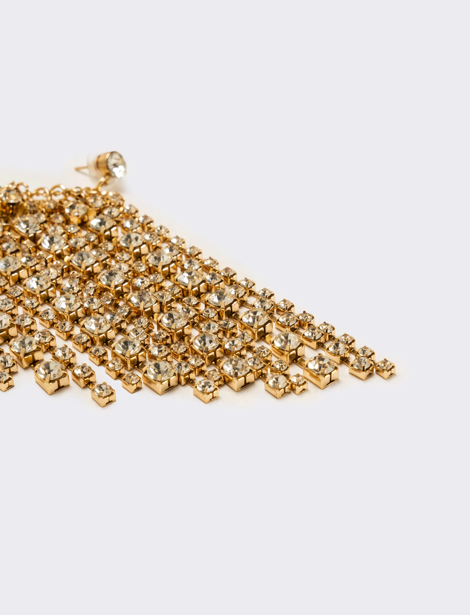 Orecchini ear cuff con strass a cascata - Oro - Image 2