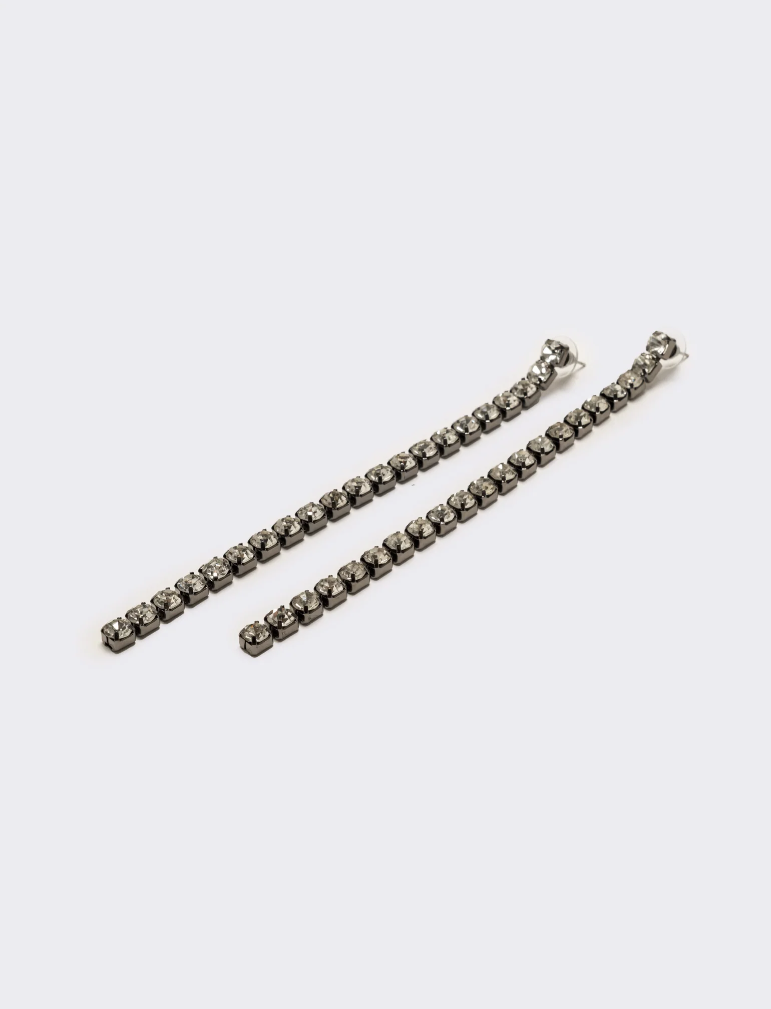 Orecchini fili pendenti con strass - canna di fucile - Image 2