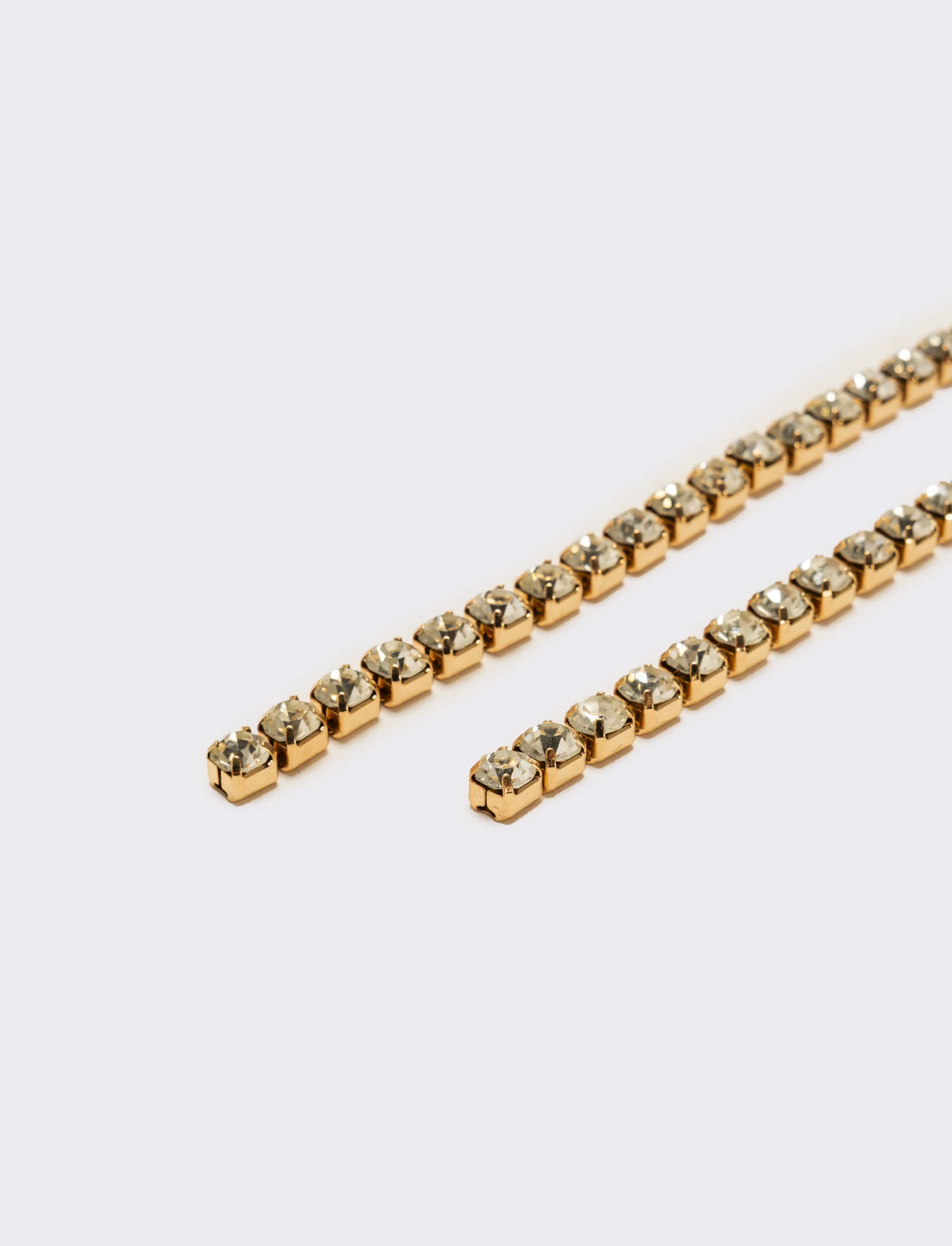 Orecchini fili pendenti con strass - Oro - Image 2