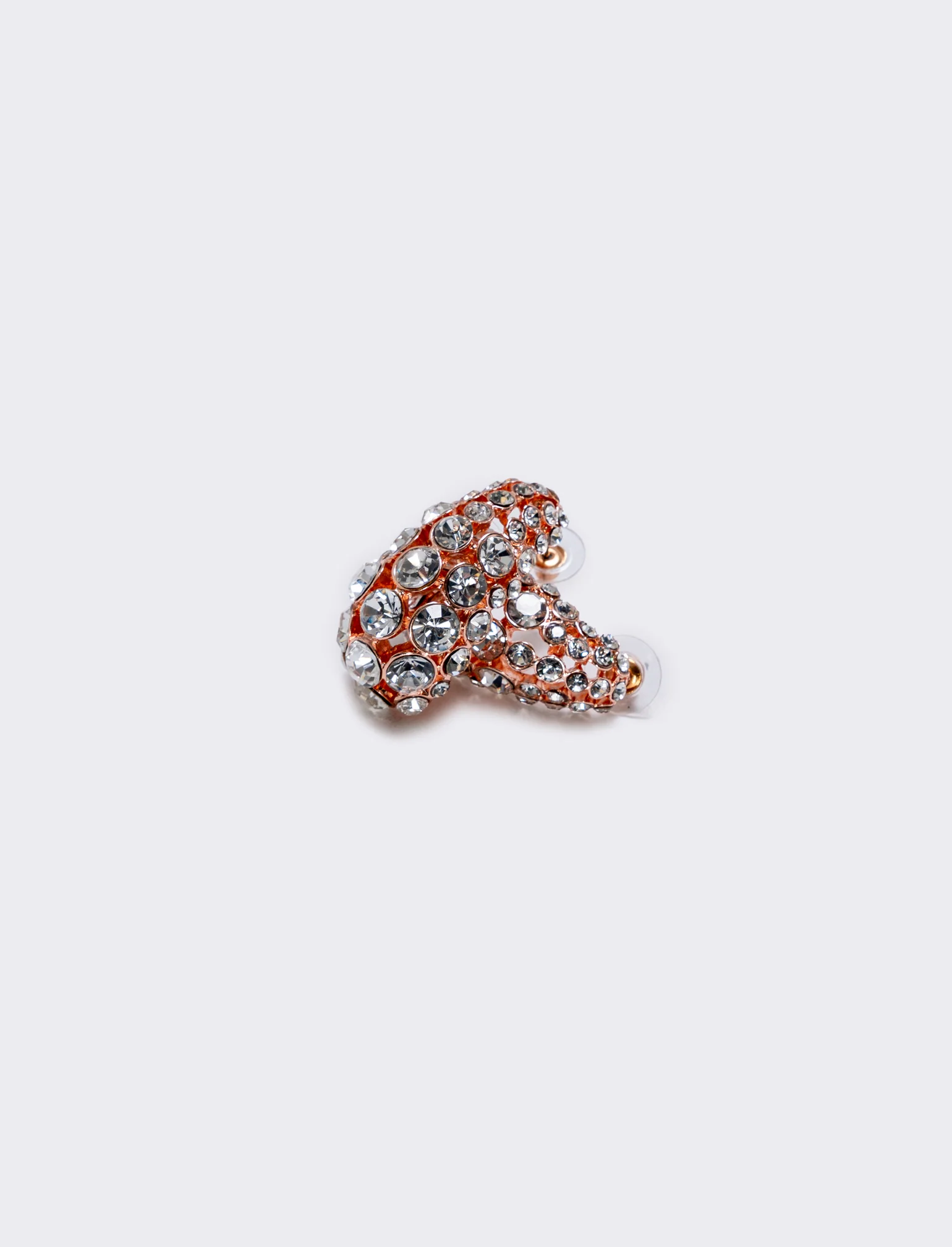 Orecchini goccia grandi con strass eleganti - Oro rosa - Image 2
