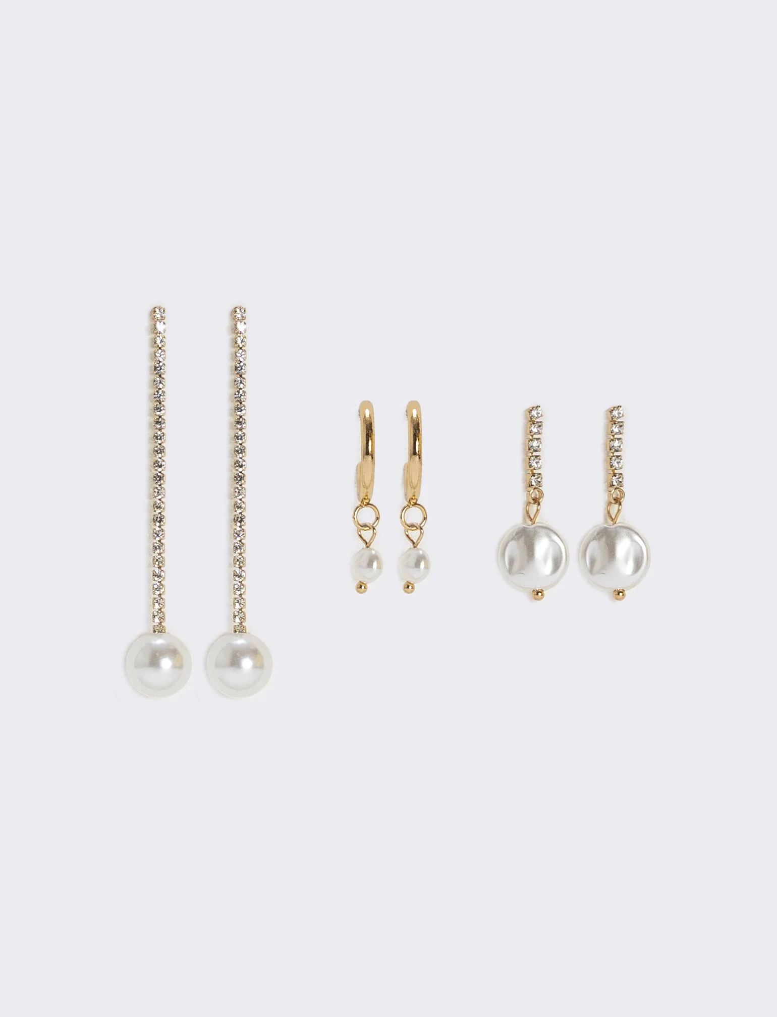 Orecchini in strass e perle eleganti - Oro
