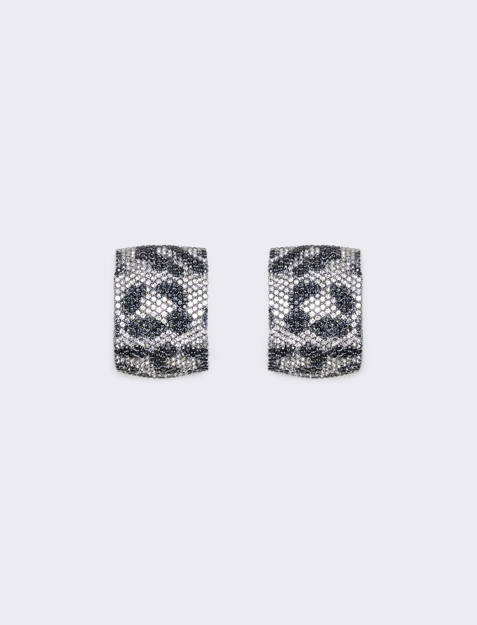 Orecchini leopardati con strass eleganti - Nero
