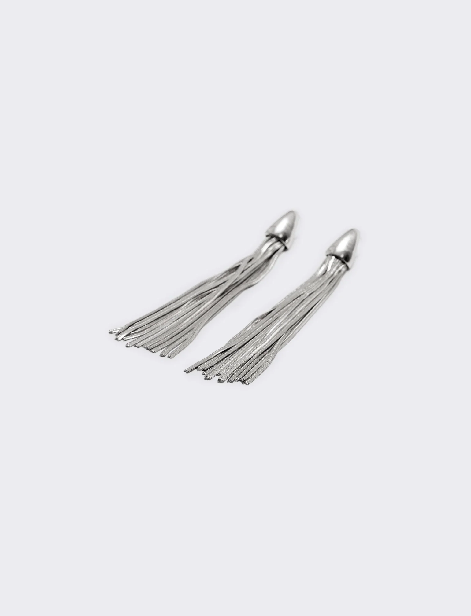 Orecchini lunghi con fili eleganti - Argento - Image 2
