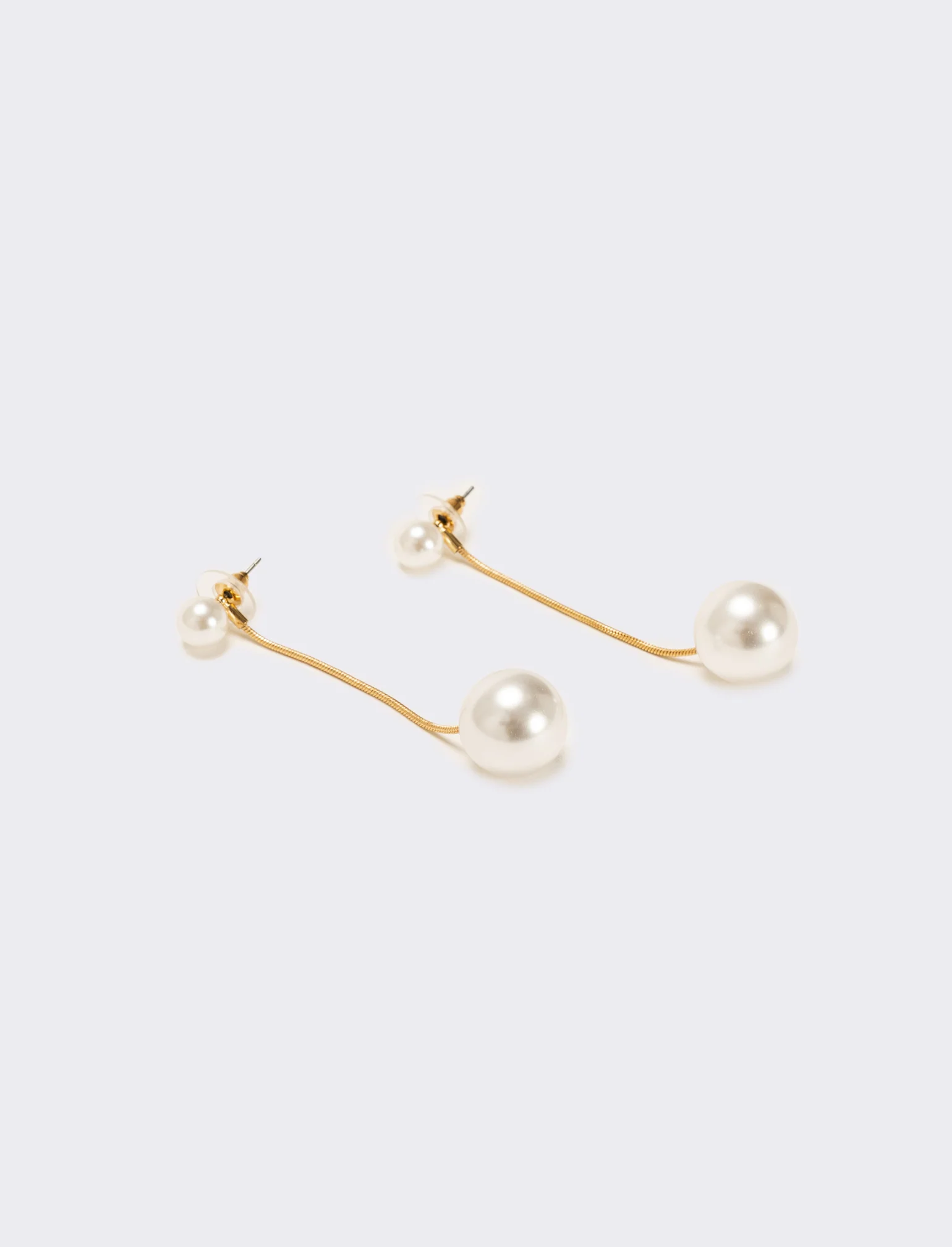 Orecchini lunghi con perle - Oro - Image 2