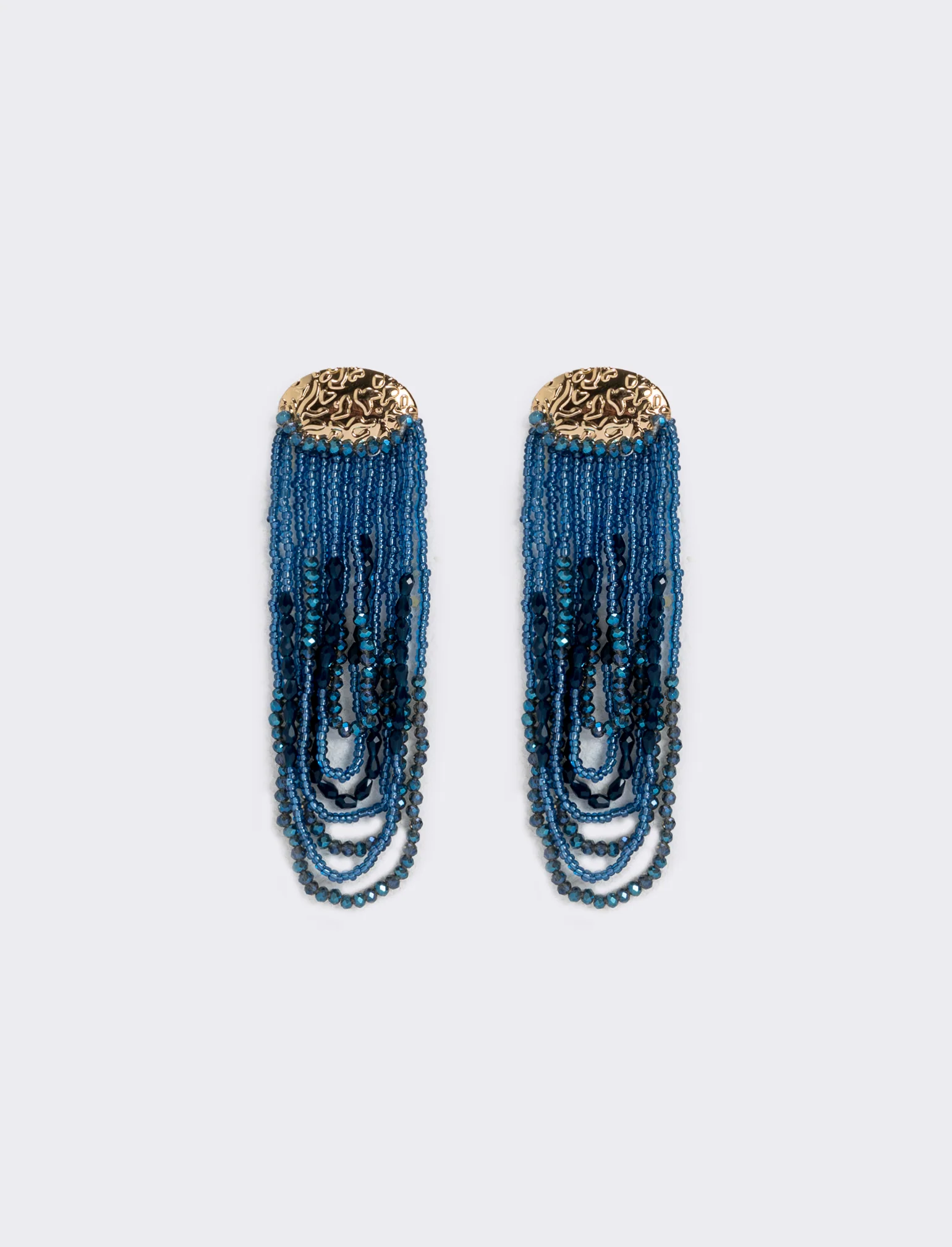 Orecchini lunghi in conteria elegante - Blu