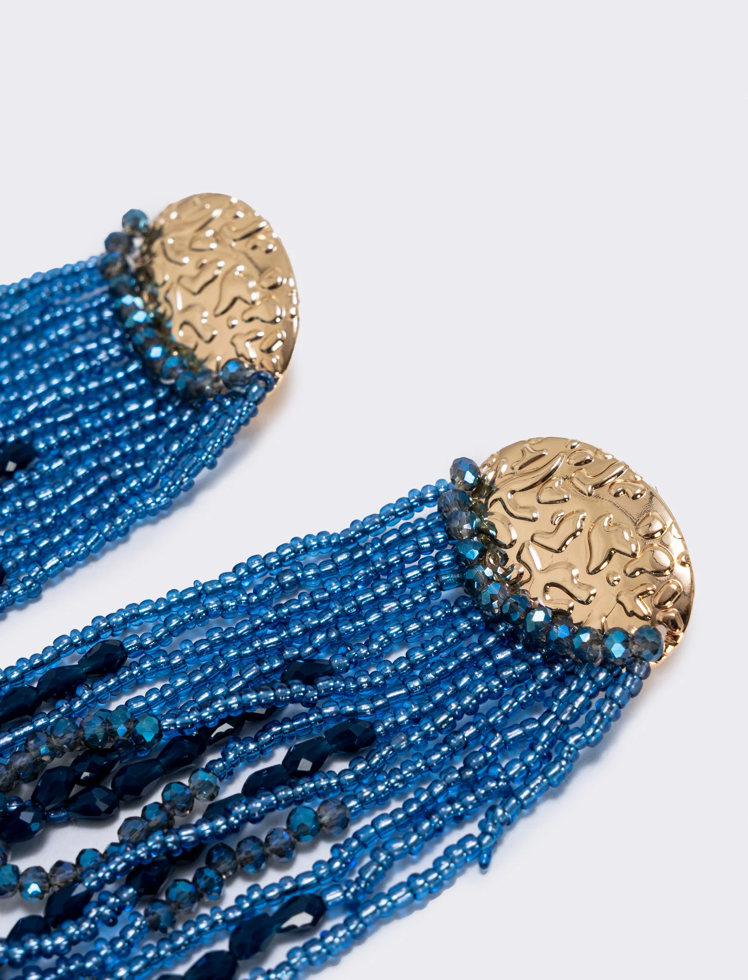 Orecchini lunghi in conteria elegante - Blu - Image 3