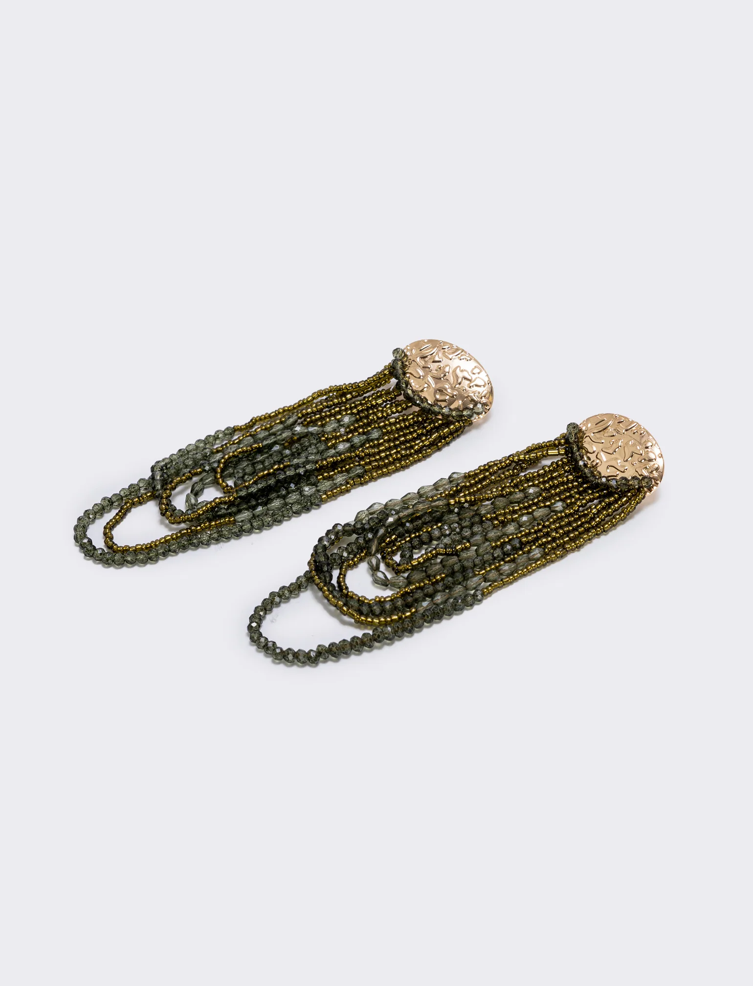 Orecchini lunghi in conteria elegante - Verde - Image 2