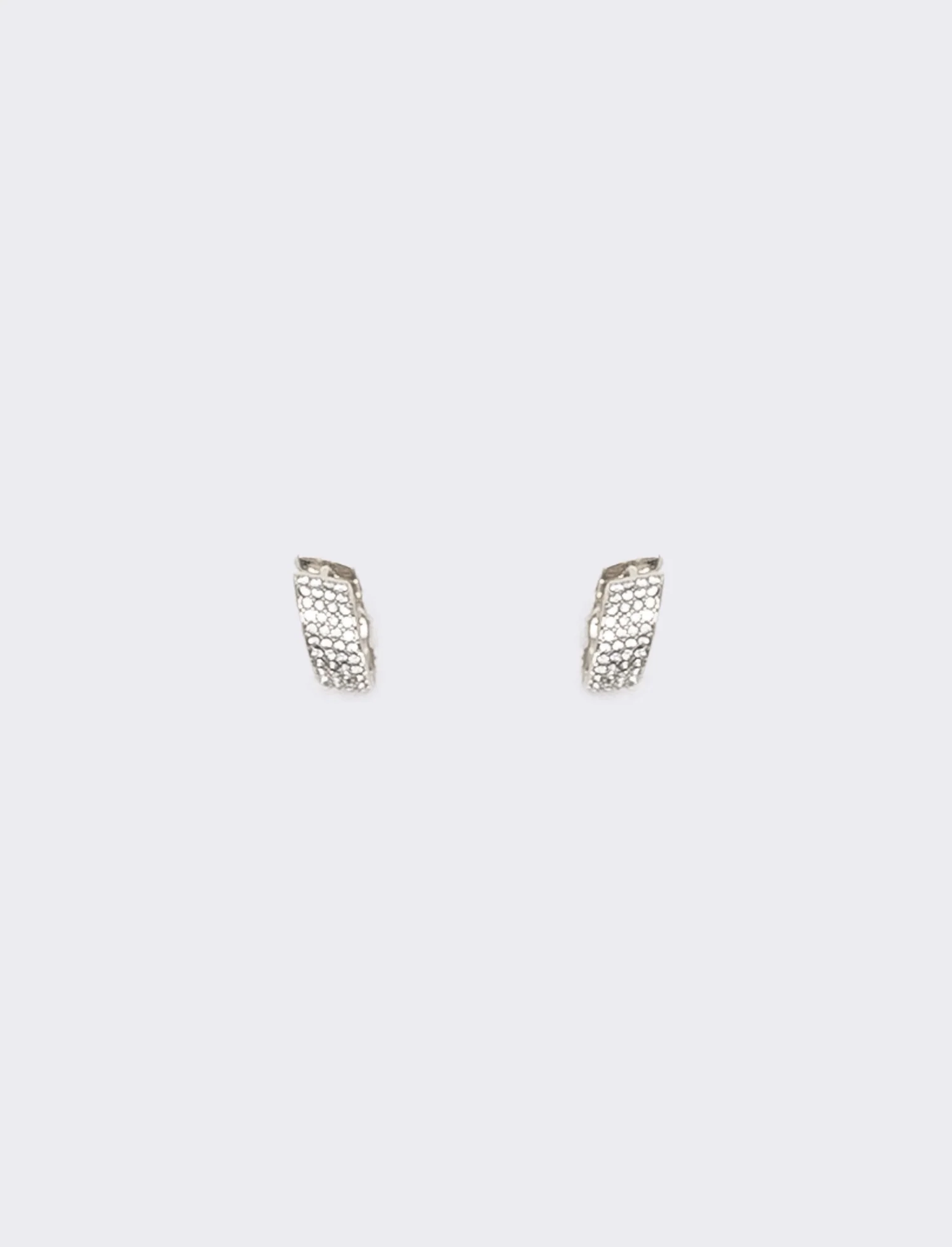 Orecchini mezzo cerchio con strass brillanti - Argento