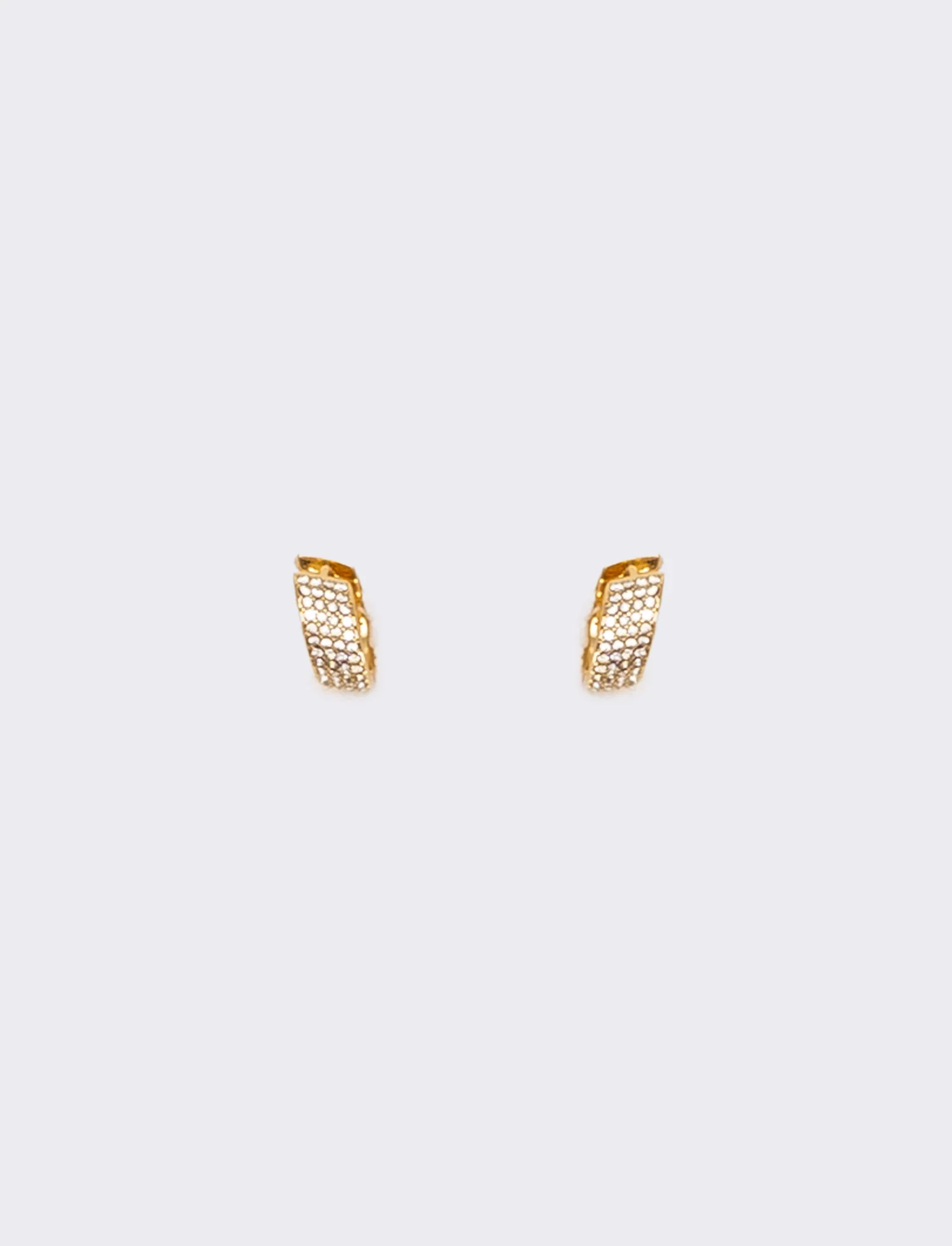 Orecchini mezzo cerchio con strass brillanti - Oro