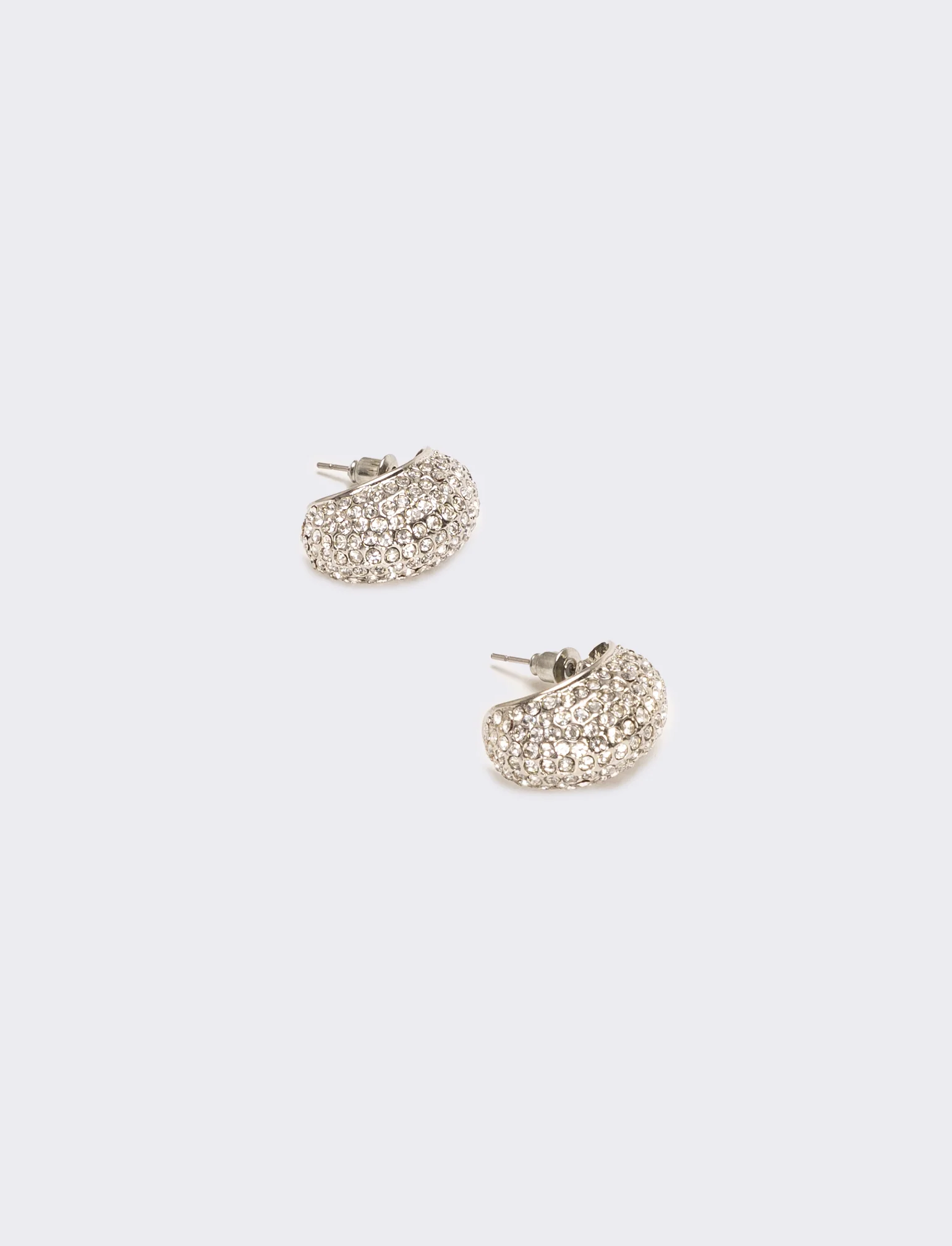 Orecchini palline con strass brillanti - Argento - Image 2