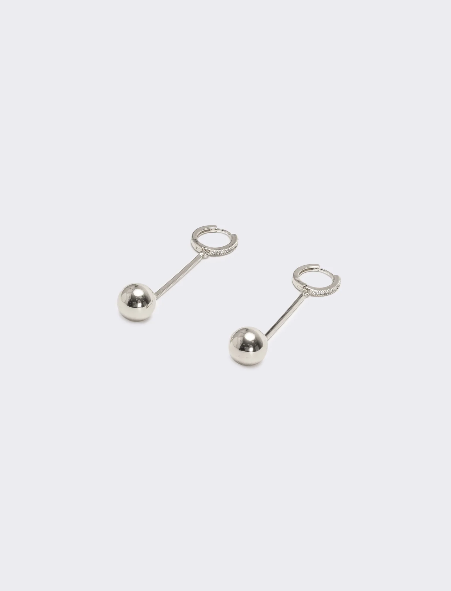 Orecchini pendenti cerchietto e strass - Argento - Image 2