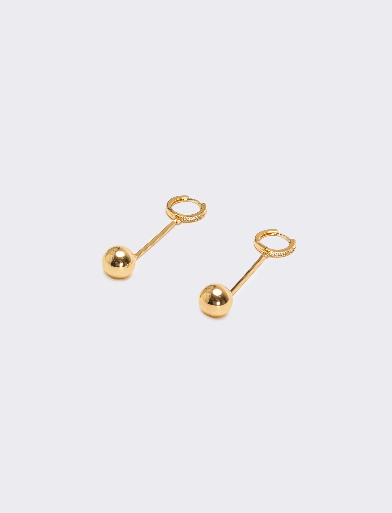 Orecchini pendenti cerchietto e strass - Oro - Image 2