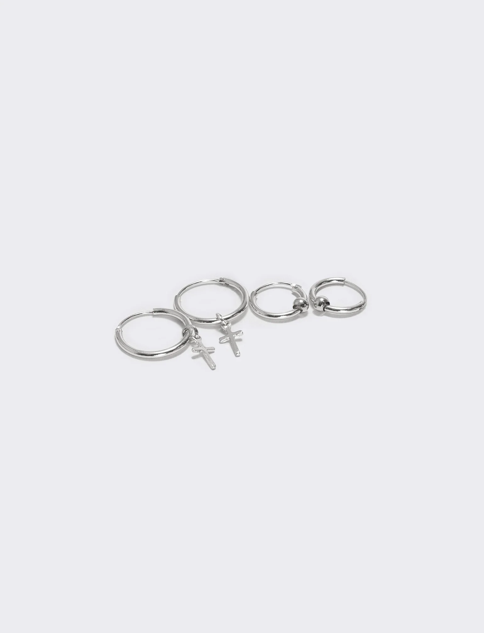 Orecchini pendenti con croce elegante - Argento - Image 2