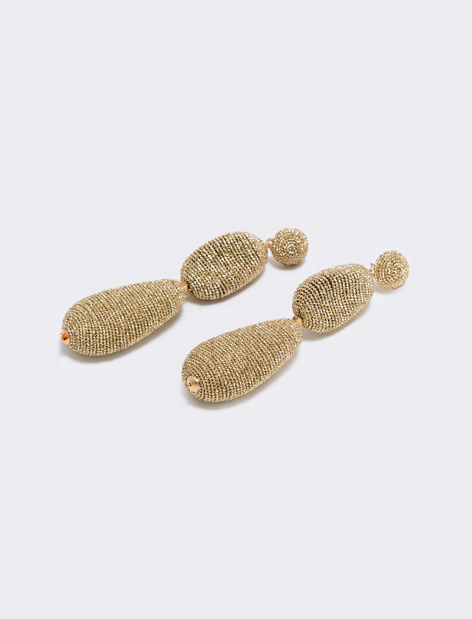 Orecchini pendenti in filo lamè eleganti - Oro - Image 2
