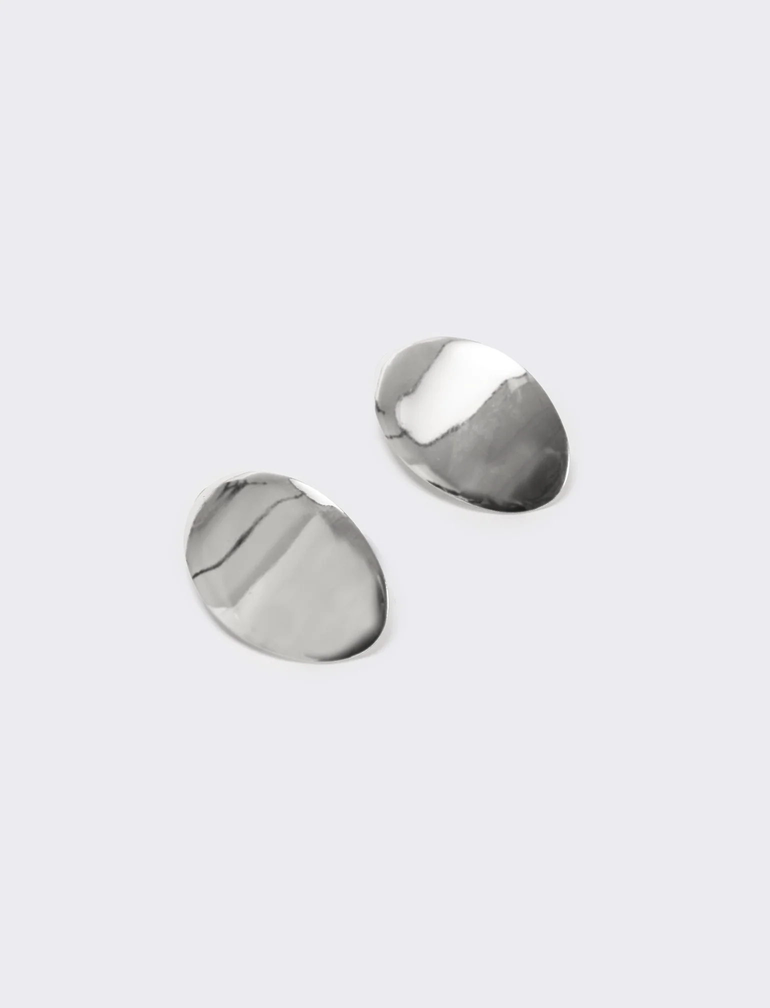 Orecchino bottone grande - Argento - Image 2