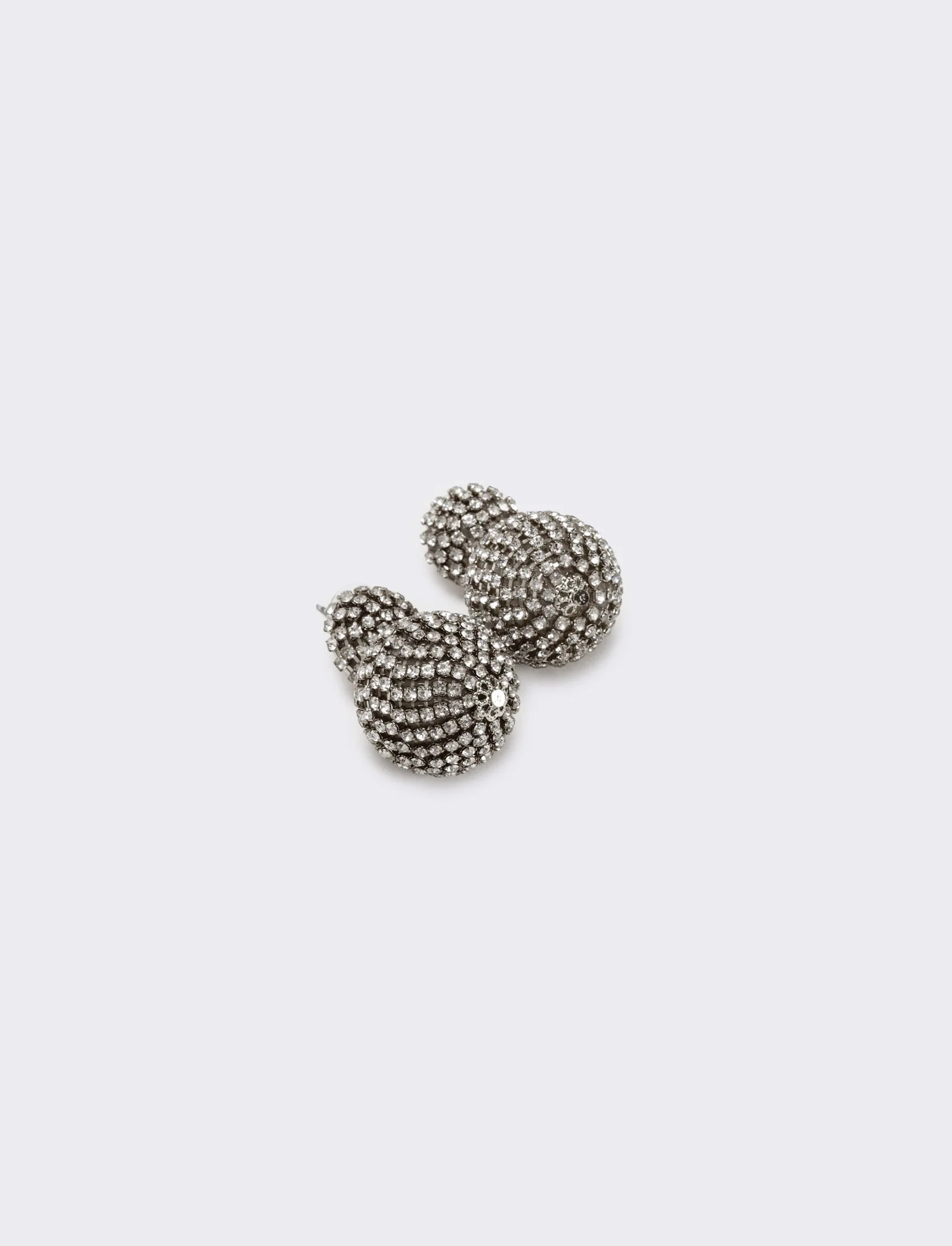 Orecchino doppia sfera con strass - canna di fucile - Image 2