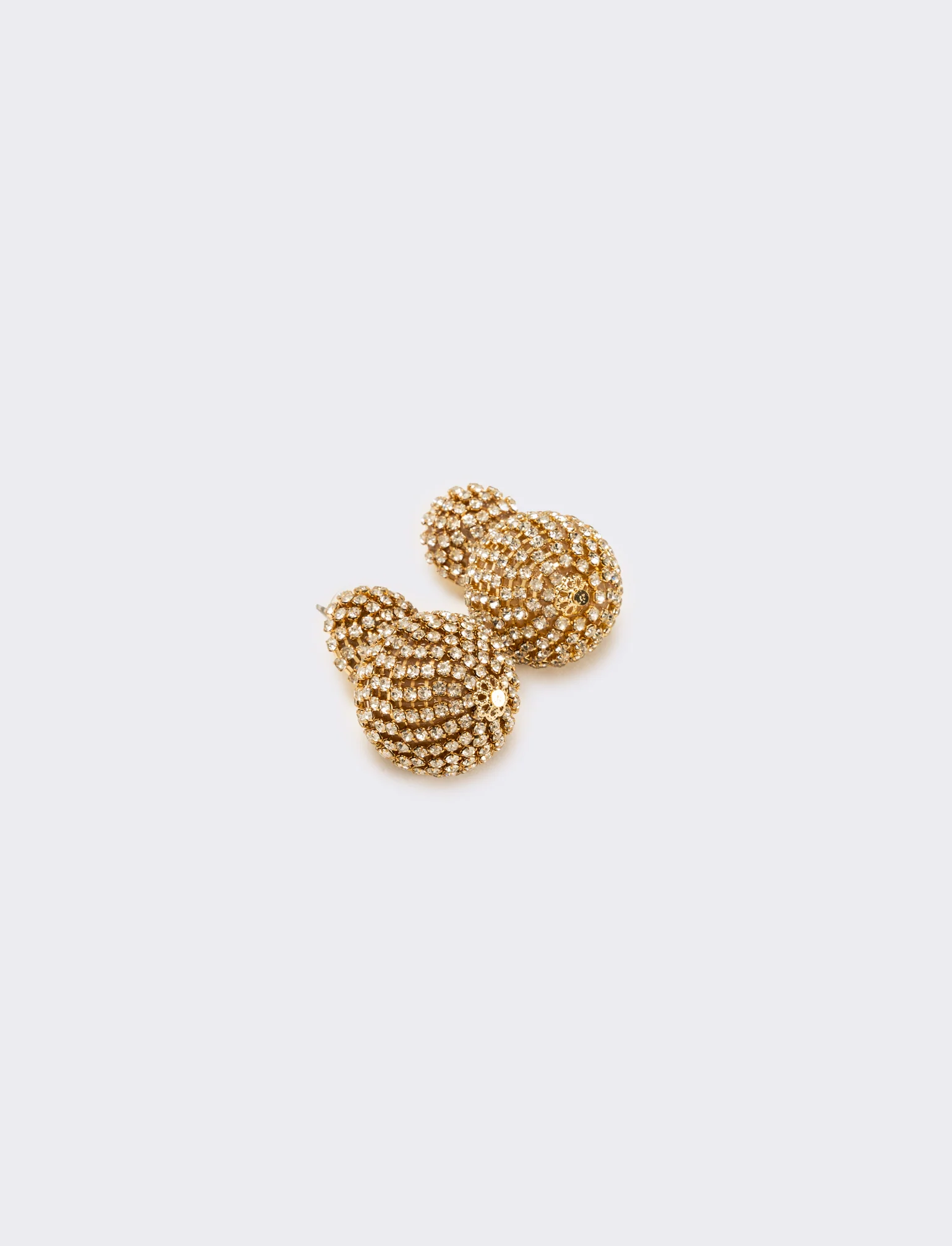 Orecchino doppia sfera con strass - Oro - Image 2