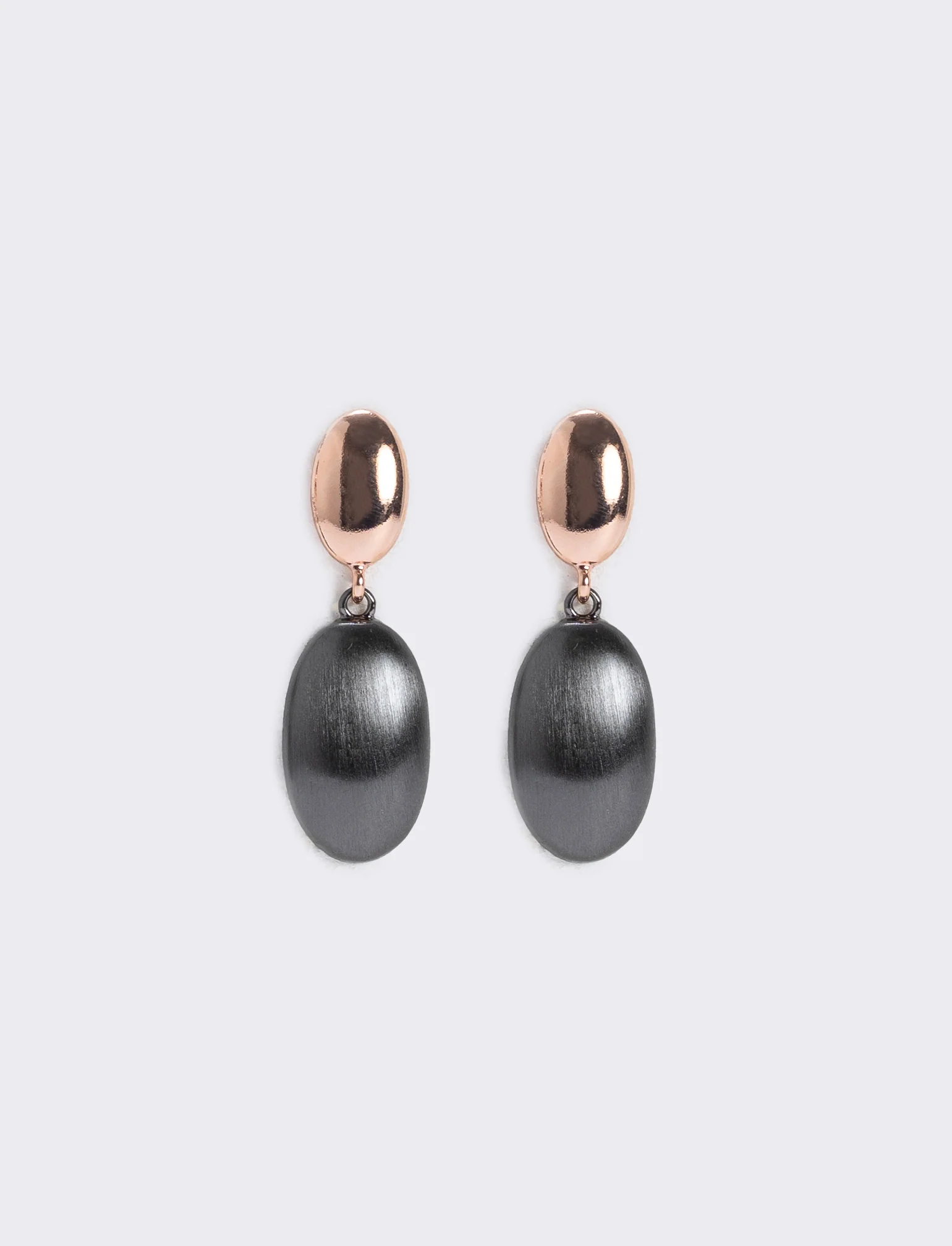 Orecchino pendente in perla spazzolata - Oro rosa
